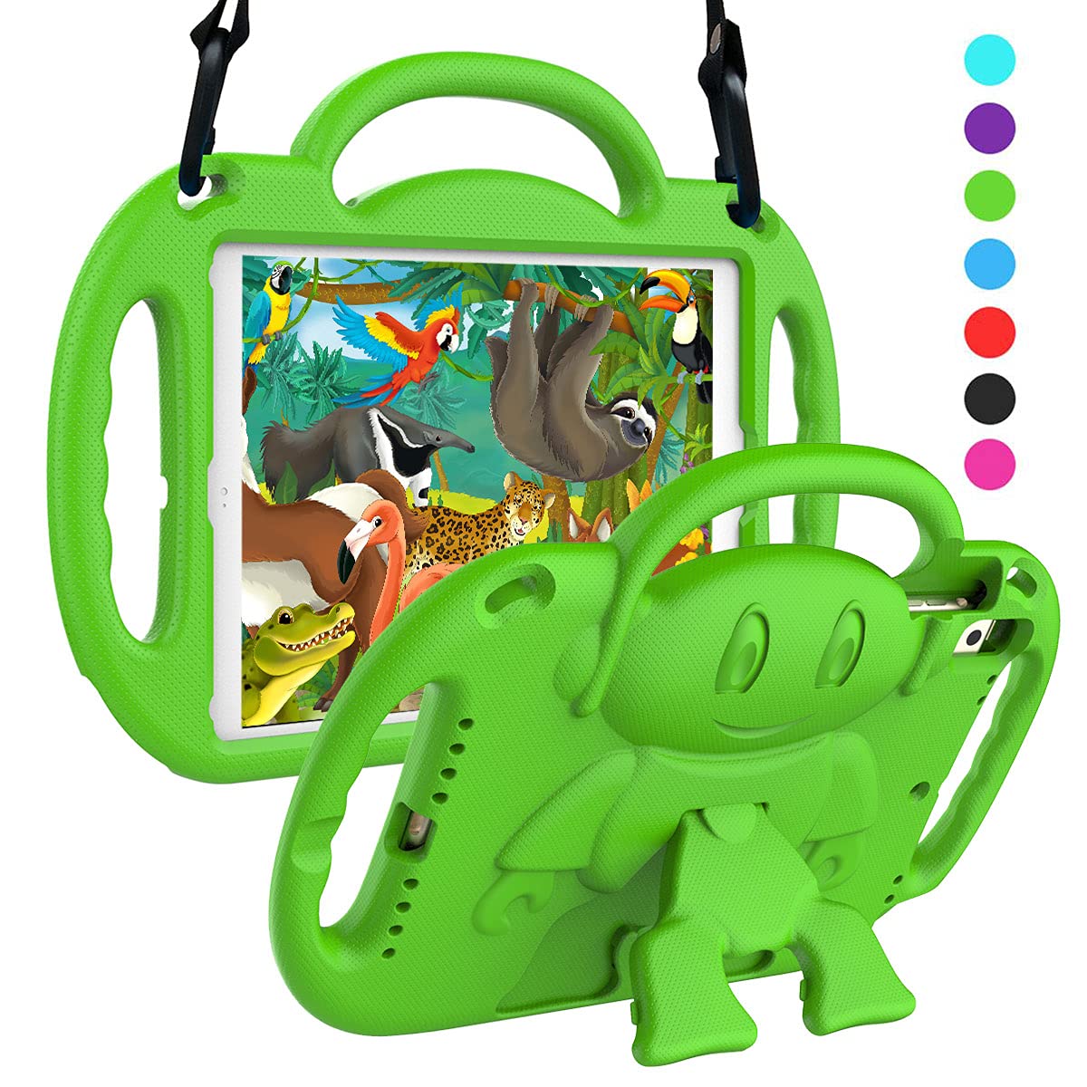 Suplik Kids Case For Ipad 5Th/6Th Generation (9.7 Inch, 2017/2018), Ipad Air 1 & Air 2 & Pro 9.7 Protective Case With Shoulder S