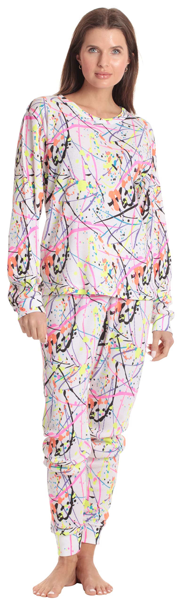 Just Love Womens Tie Dye Two Piece Thermal Pajama Set 6962 10681 Xxl