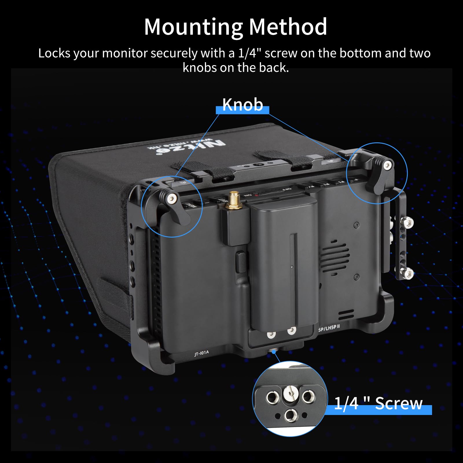 Nitze Cage For Portkeys Lh5P / Lh5P Ii 5.5'' Monitor With Sunhood And Hdmi Cable Clamp   Jt I01B
