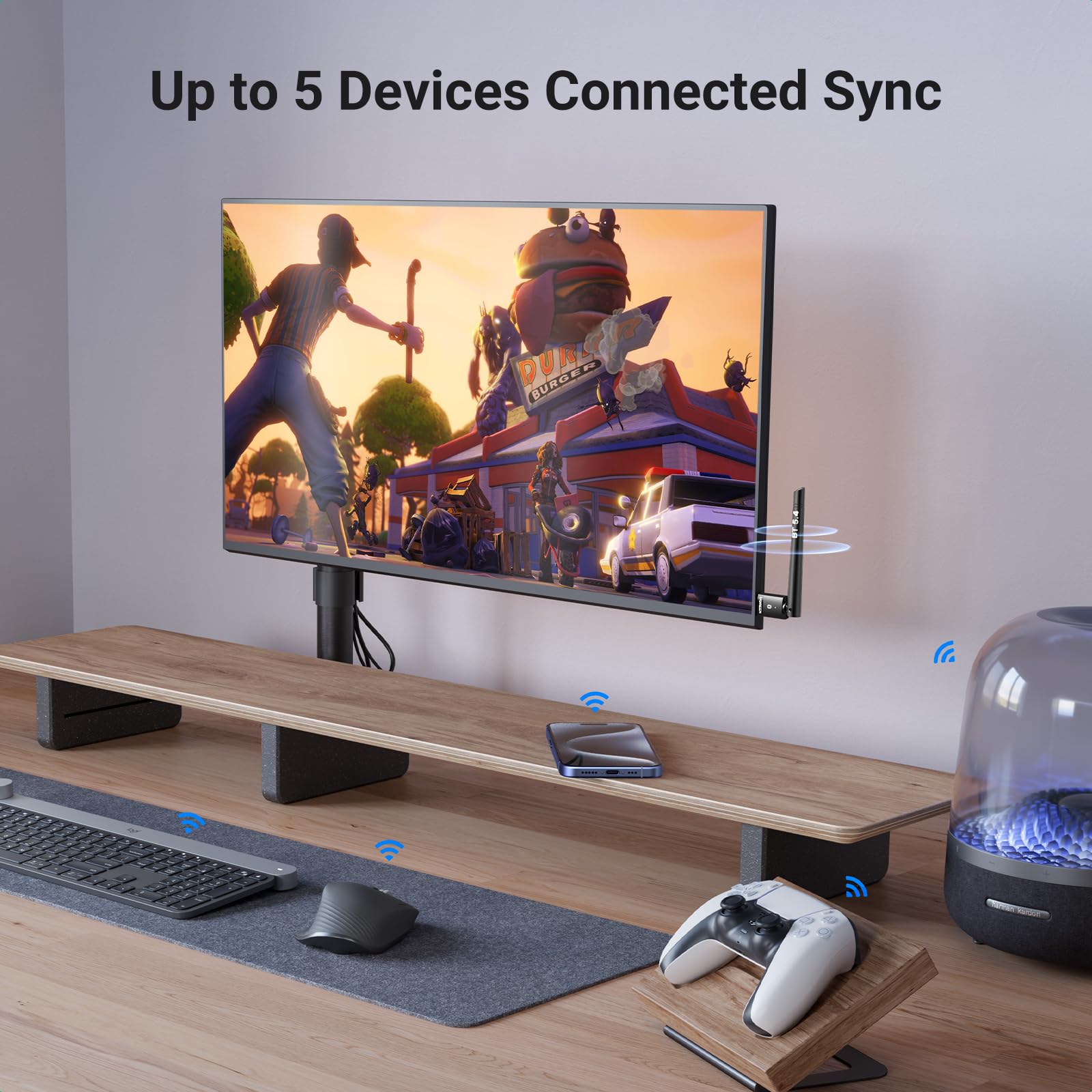 Ugreen 2024 Bluetooth 5.4 Adapter For Pc, Long Range Usb Bluetooth Dongle (Br+Edr+Ble), Wireless Transfer For Bluetooth Mouse Ke