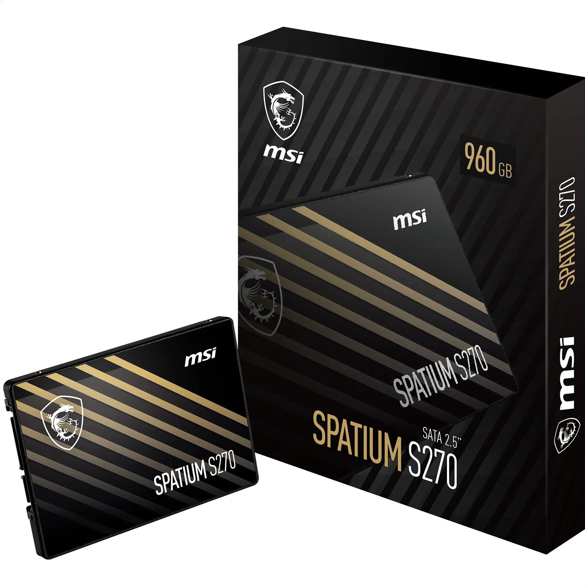 Msi Ssd Spatium S270 Sata 2.5 960Gb  Internal Solid State Drive, Up To 500 Mb/S Read & 450 Mb/S Write, 3D Nand, BuiltIn Data Se