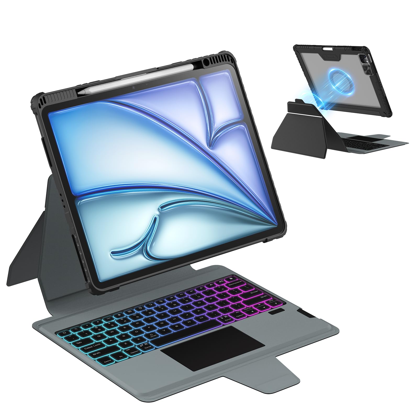 Nillkin Magnetic Keyboard Case For Ipad Air 11 Inch M2 2024 & Ipad Pro 11(1St/2Nd/3Rd/4Th Gen), Ipad Air 5Th&4Th Generation Case