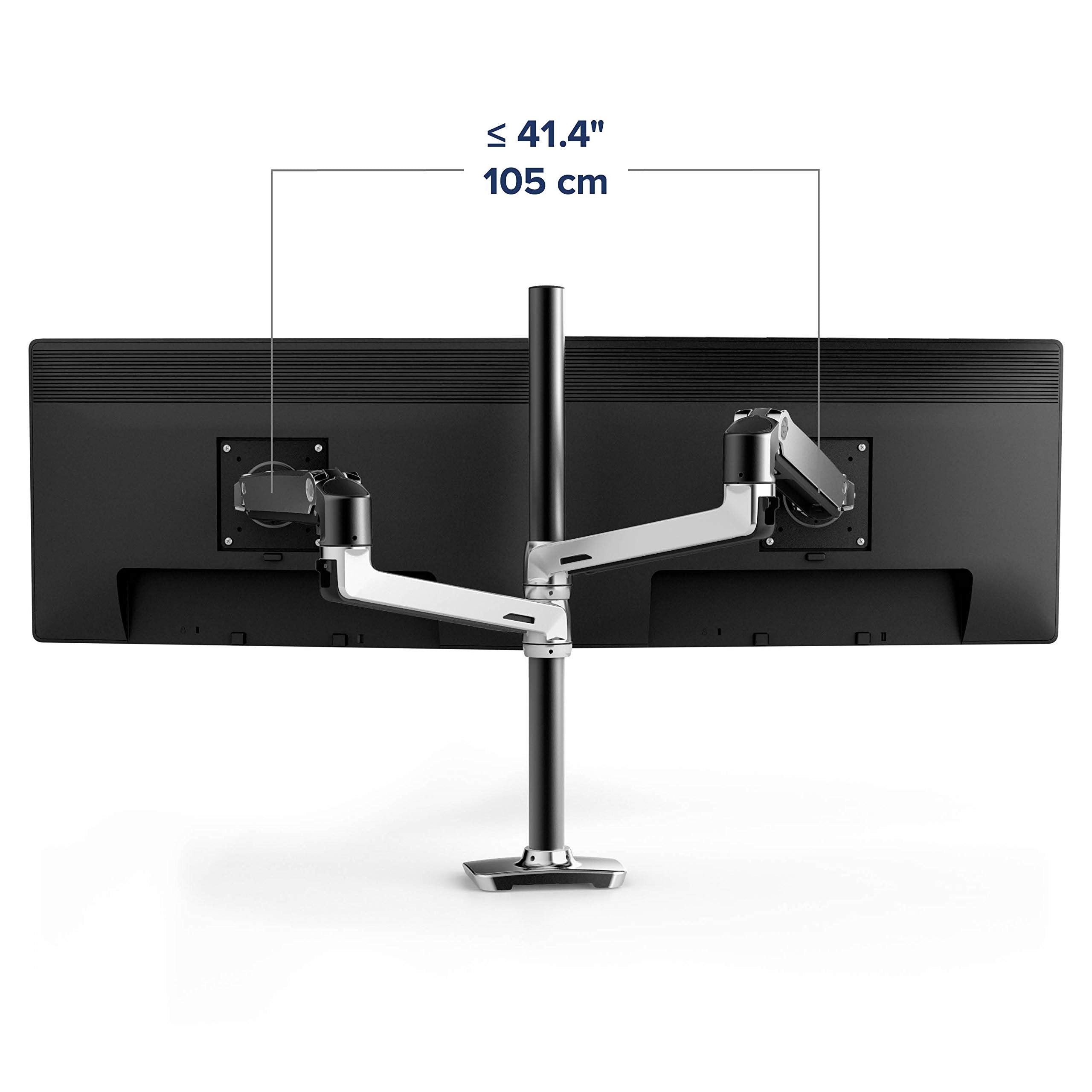 Ergotron � LX Vertical Stacking Dual Monitor Arm, VESA Desk Mount � for 2 Monitors Up to 40 Inches, 7 to 22 lbs Each � Tall Pole, Polished Aluminum