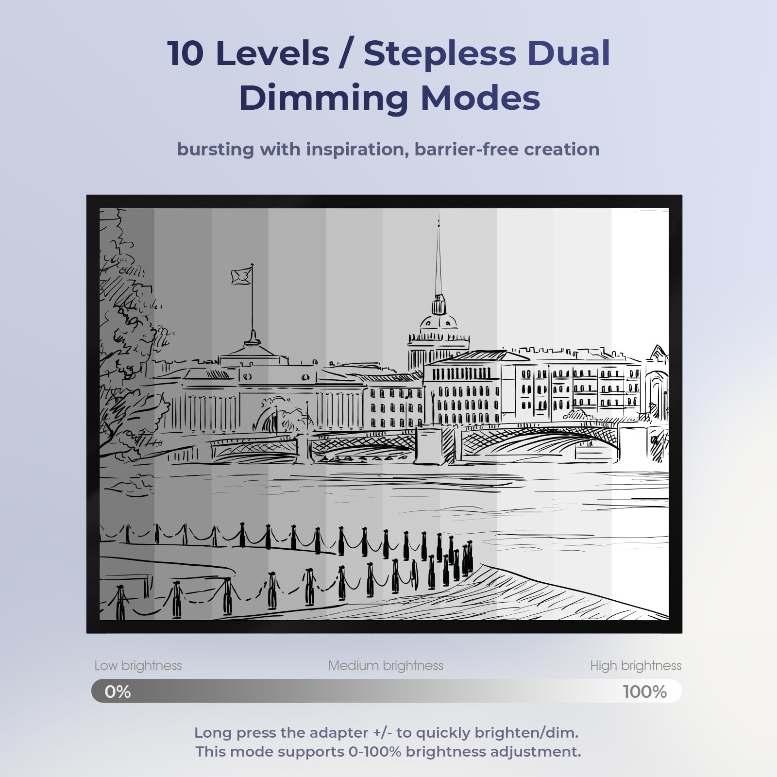 Donpoder A2 Light Pad (25.5'' X 18.5''), Led Large Light Board For Diamond Painting,3 Color Modes Light Box 10 Levels/Stepless D