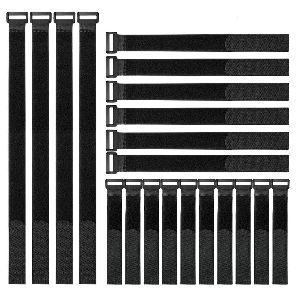 Yiwerder Reusable Fastening Cable Straps And Cable Ties Set 20 Pack(8'' 12'' 18''), Adjustable Multi Purpose Hook And Loop Cord