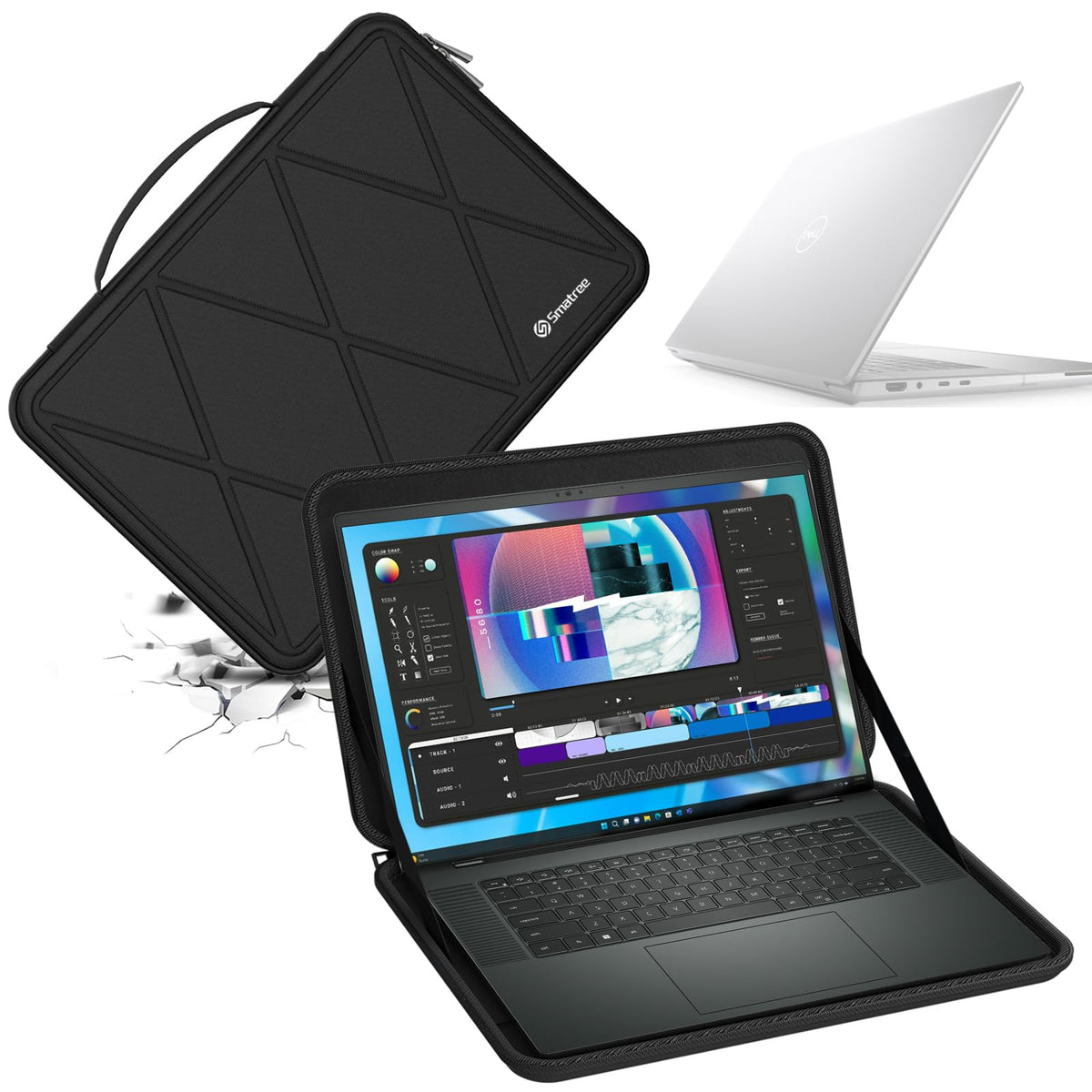 Smatree Hard EVA Protective Sleeve Case Compatible for 16.3 inch Dell XPS 16 9640 Laptop, for 16 inch Dell New Precision 5680/5690 Workstation Waterproof and Anti-Shock Sleeve (X8279)