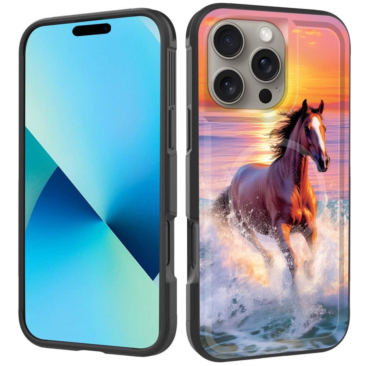 Zqlplzr Magnetic For Iphone 16 Pro Case,[Compatible With Magsafe] [Military Grade Drop Protection] Heavy Duty Shockproof Phone C