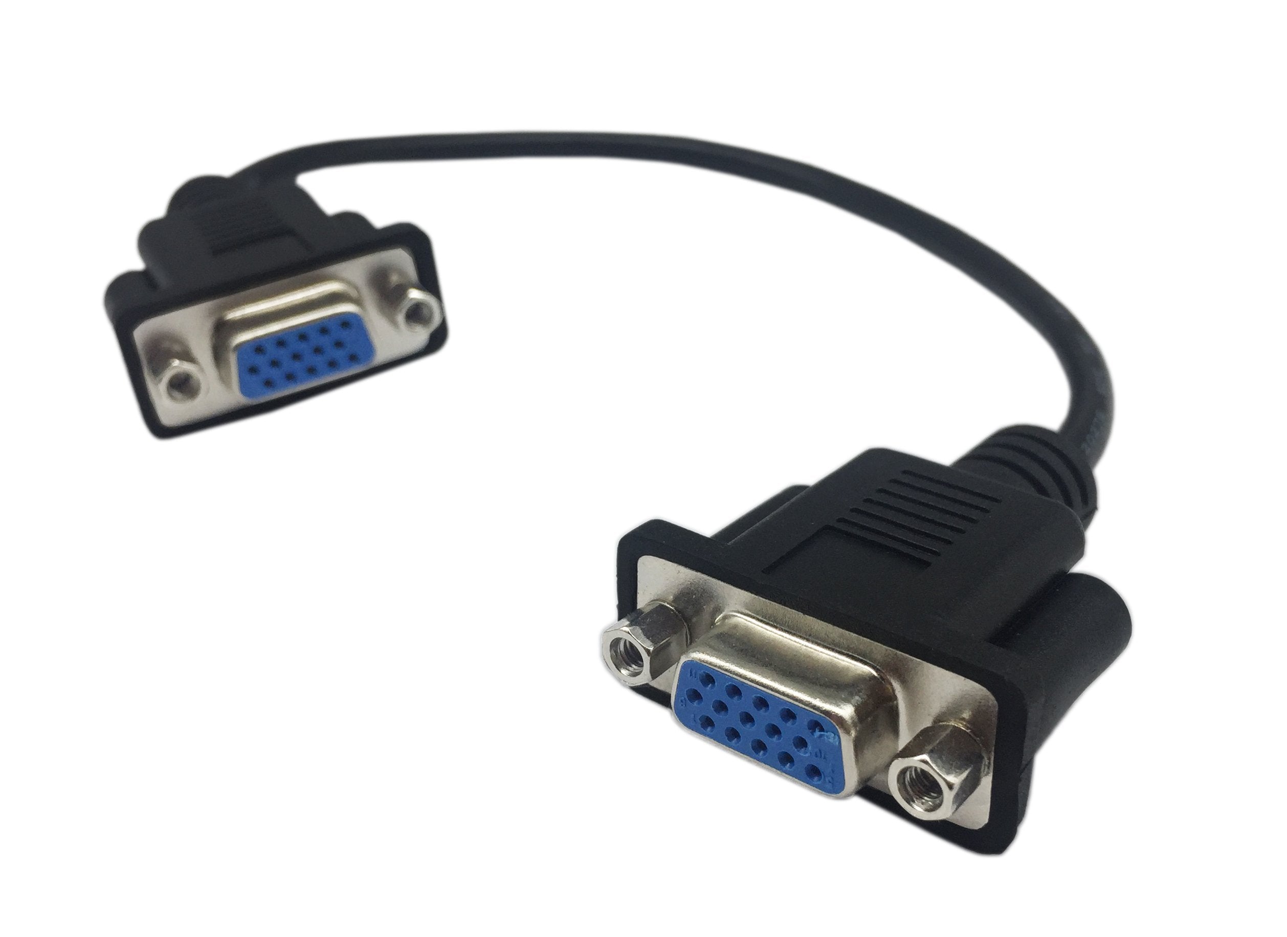 Cerrxian 1Ft Vga Svga 15 Pin Hd15 Female To Female Gender Changer Adapter Extension Video Monitor Cable For Pc Laptop Tv Porject