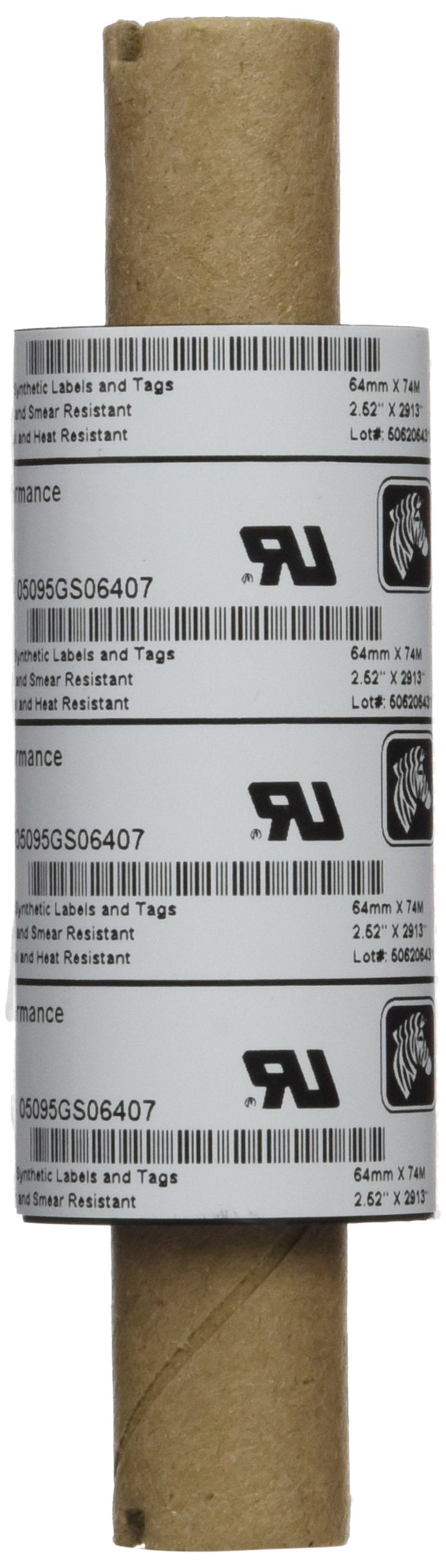 Zebra 05095Gs06407 Thermal Transfer Resin Ribbon (2.5'' X 244') 5095 High Performance, 12 Rolls