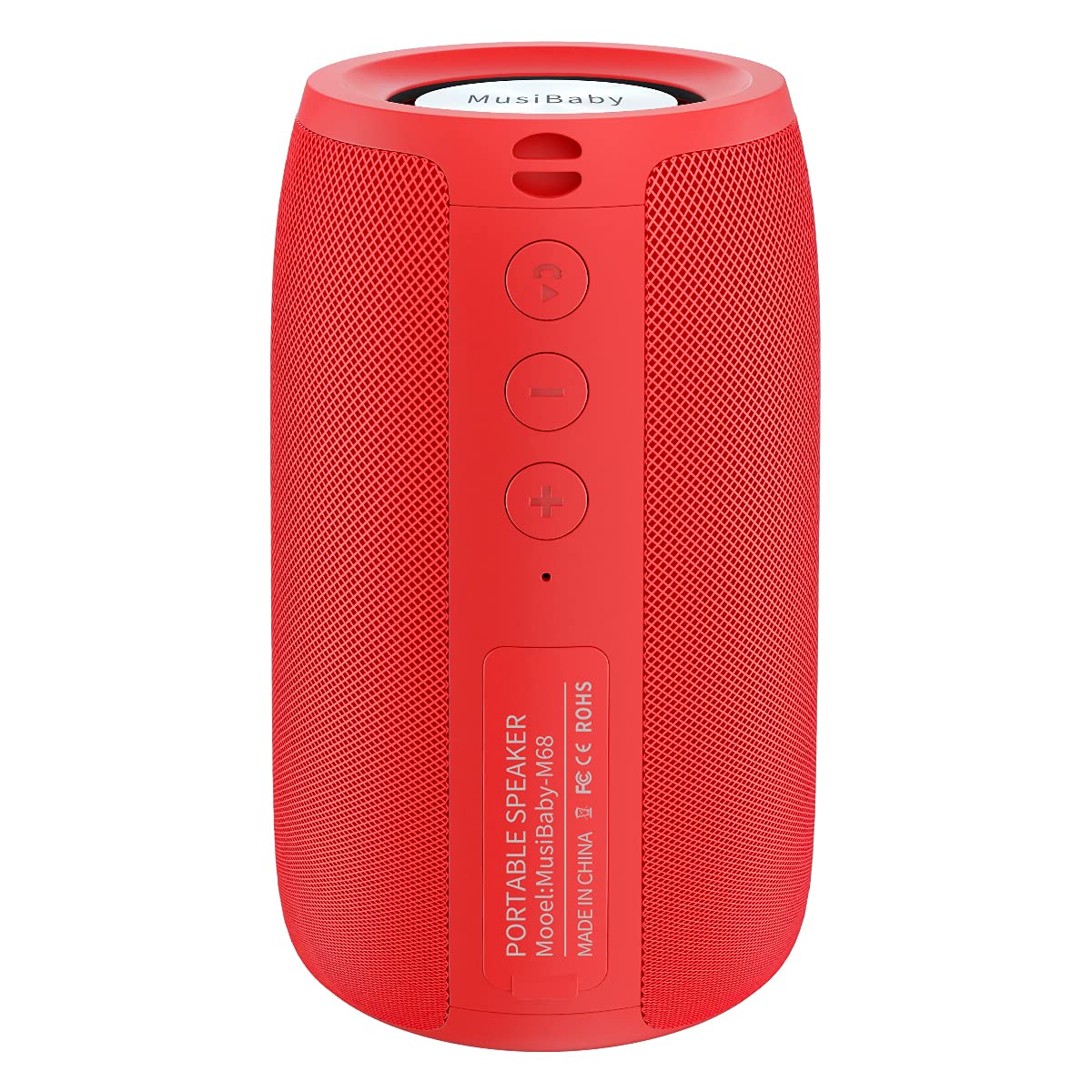Bluetooth Speaker,Musibaby Wireless,Outdoor, Waterproof,Portable Speaker,Dual Pairing, Bluetooth 5.0,Loud Stereo,Booming Bass,24H Playtime For Home&Party,Gifts(Pure Red)