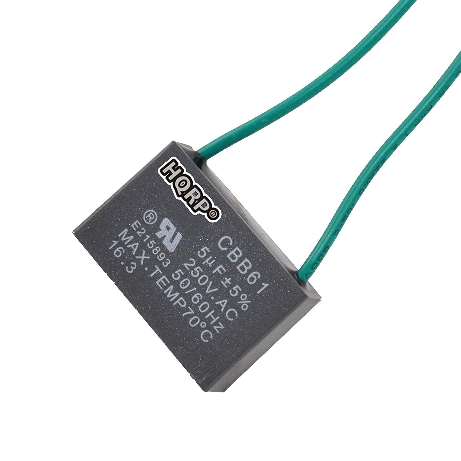 Hqrp Capacitor Compatible With Hampton Bay Ceiling Fan Cbb61 5Uf 2 Wire Ul Listed