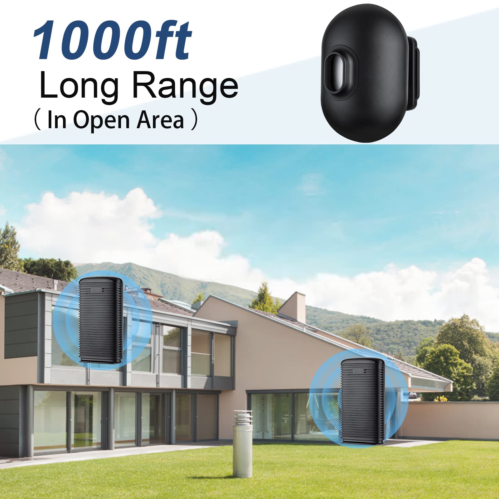 Kerui Dw9 Wireless Driveway Alarm Long Range Weatherproof Motion Detector & Sensor   Security Driveway Alert System   Protect Ou