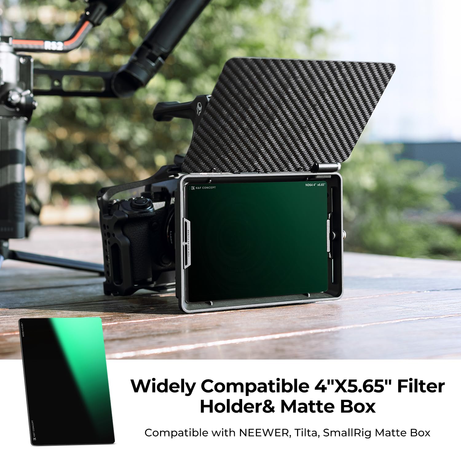 K&F Concept 4'' X 5.65'' Square Nd0.9 (3 Stops) Nd1.8 (6 Stops) Filters Kit Nd8 Nd64 Cinema Neutral Density Filter Set Compatibl