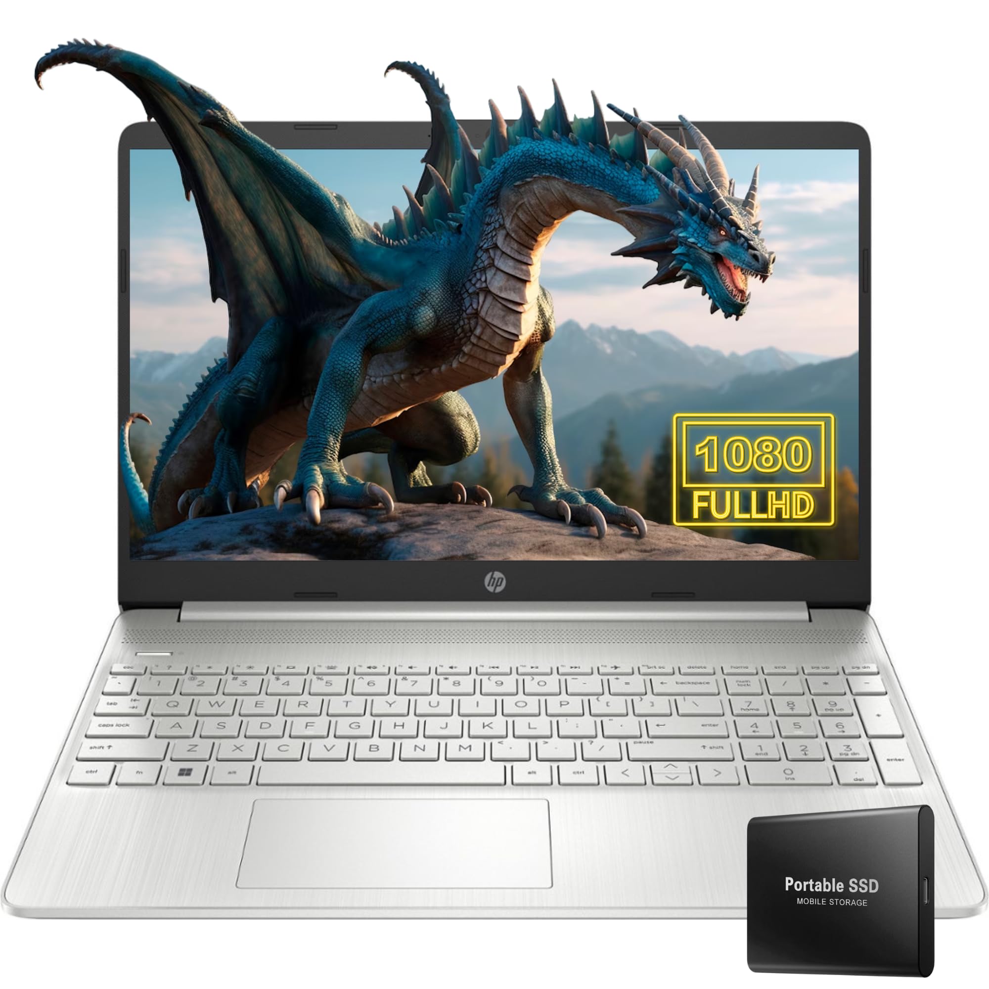 Hp 15.6'' Fhd Laptop, Intel Core I3 1215U, 16Gb Ram, 1Tb (512Gb Ssd+ 500G 2.5'' Usb Portable Drive), Fingerprint Feader, Intel U