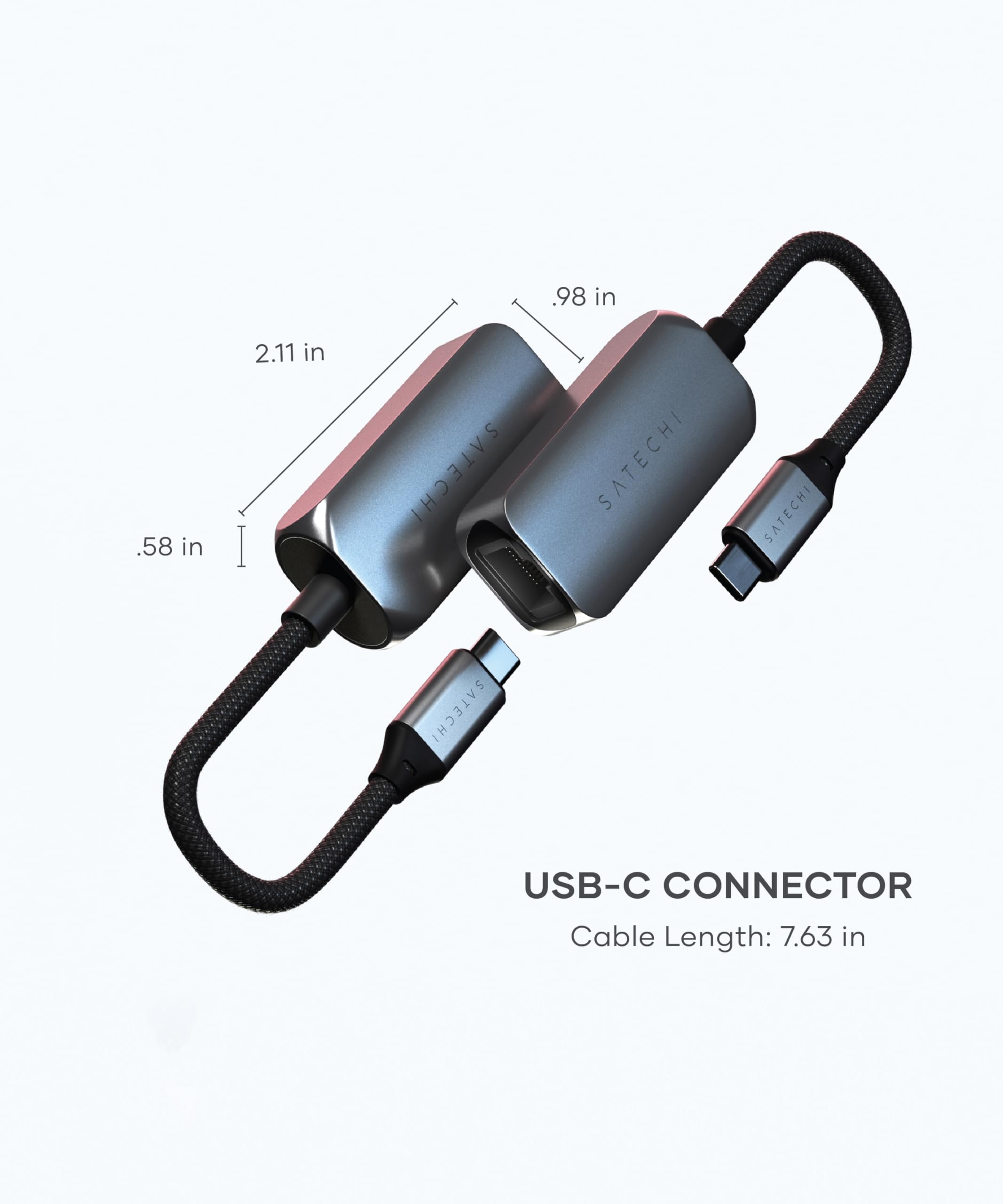 Satechi Usb C 2.5 Gigabit Ethernet Adapter, Usb C To Ethernet Adapter Up To 2.5 Gb For Faster Speed, For Macbook Pro, Macbook Ai