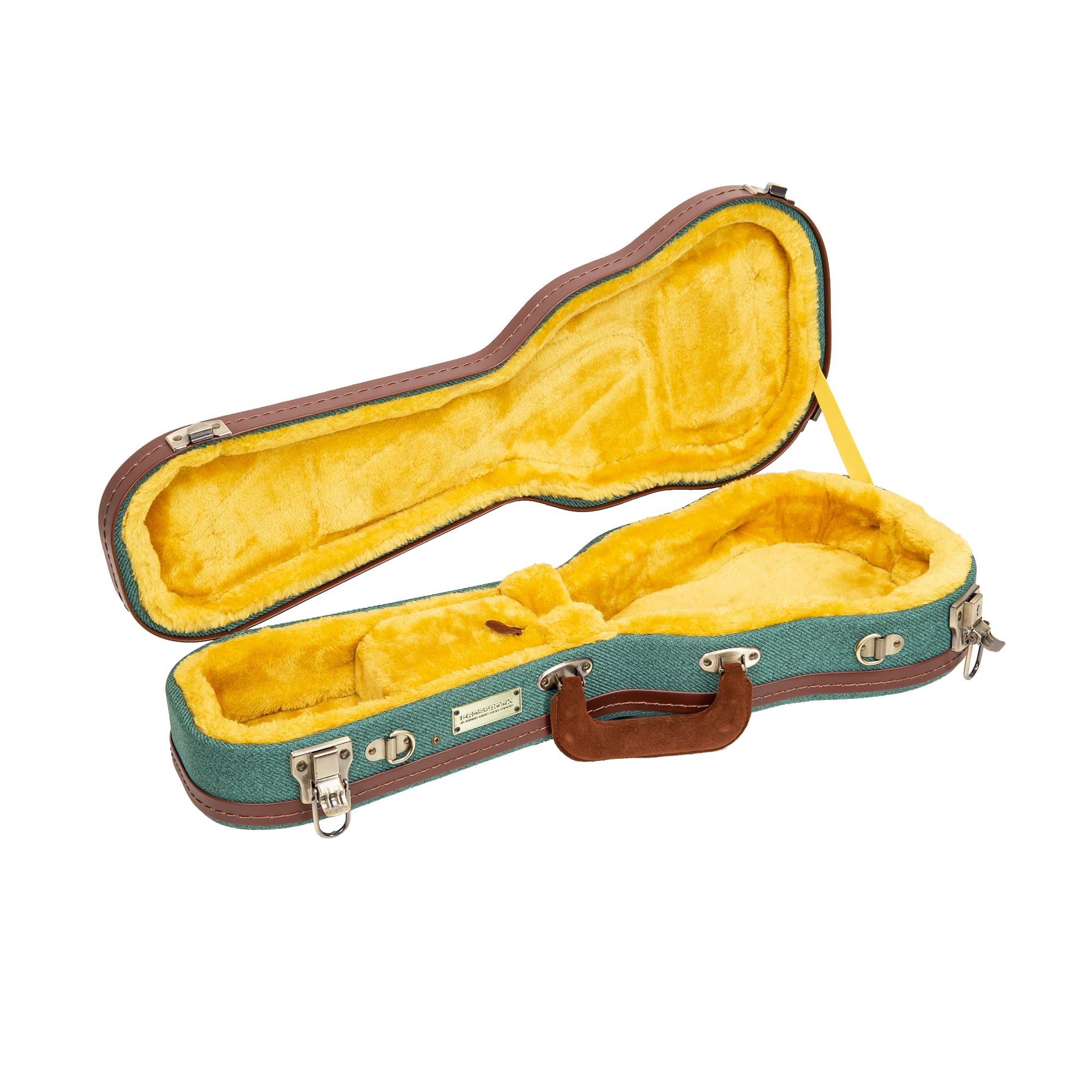 Crossrock Master Series Soprano Ukulele Case For 21 Long Neck | Malachite Blue Eco Tweed Fabric, Re-Engineered Shell, Backpack