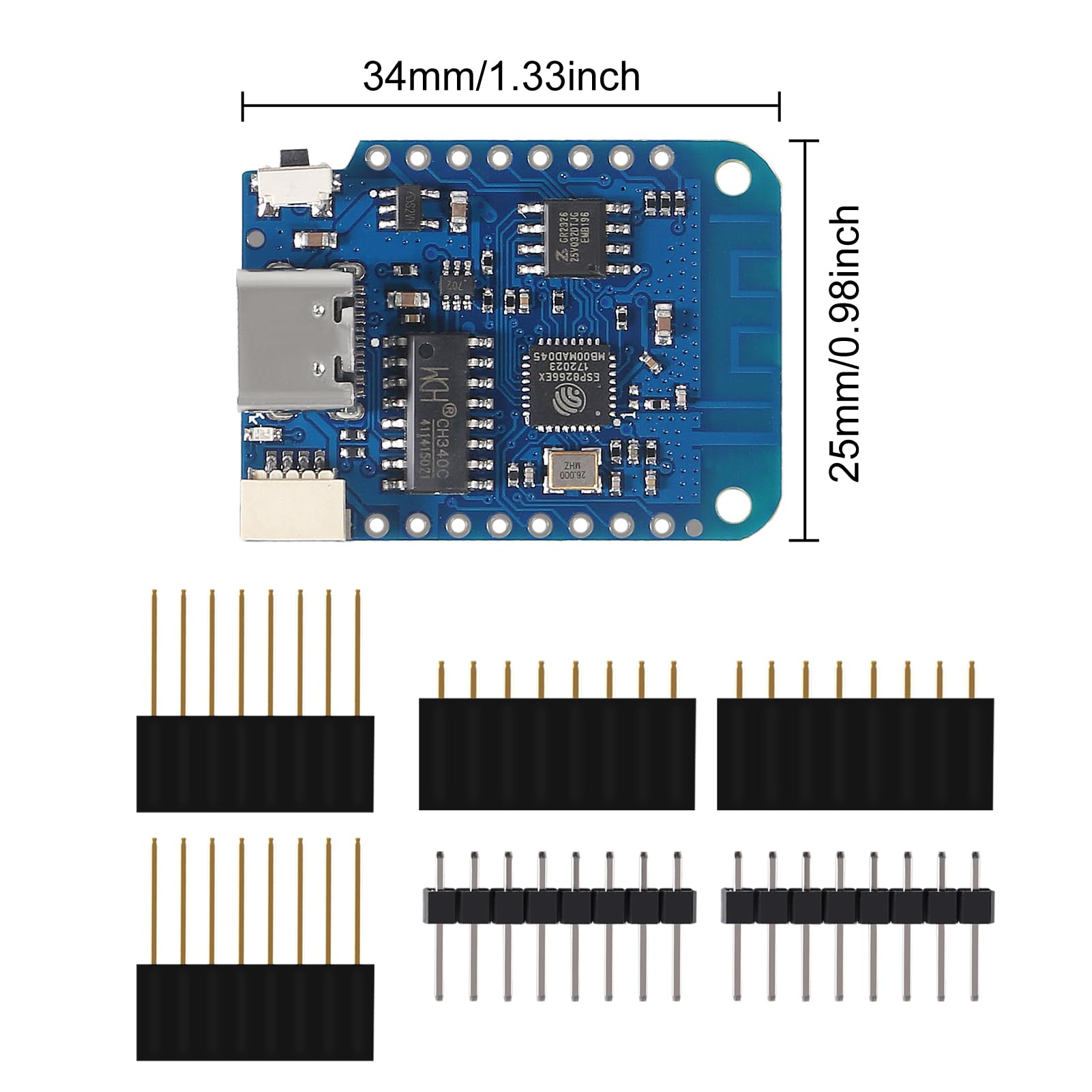 10Pcs Wemos D1 Mini V4.0.0 Type C Usb Wifi Internet Of Things Board Based Esp8266 4Mb Compatible With Arduino Micropython Nodemc