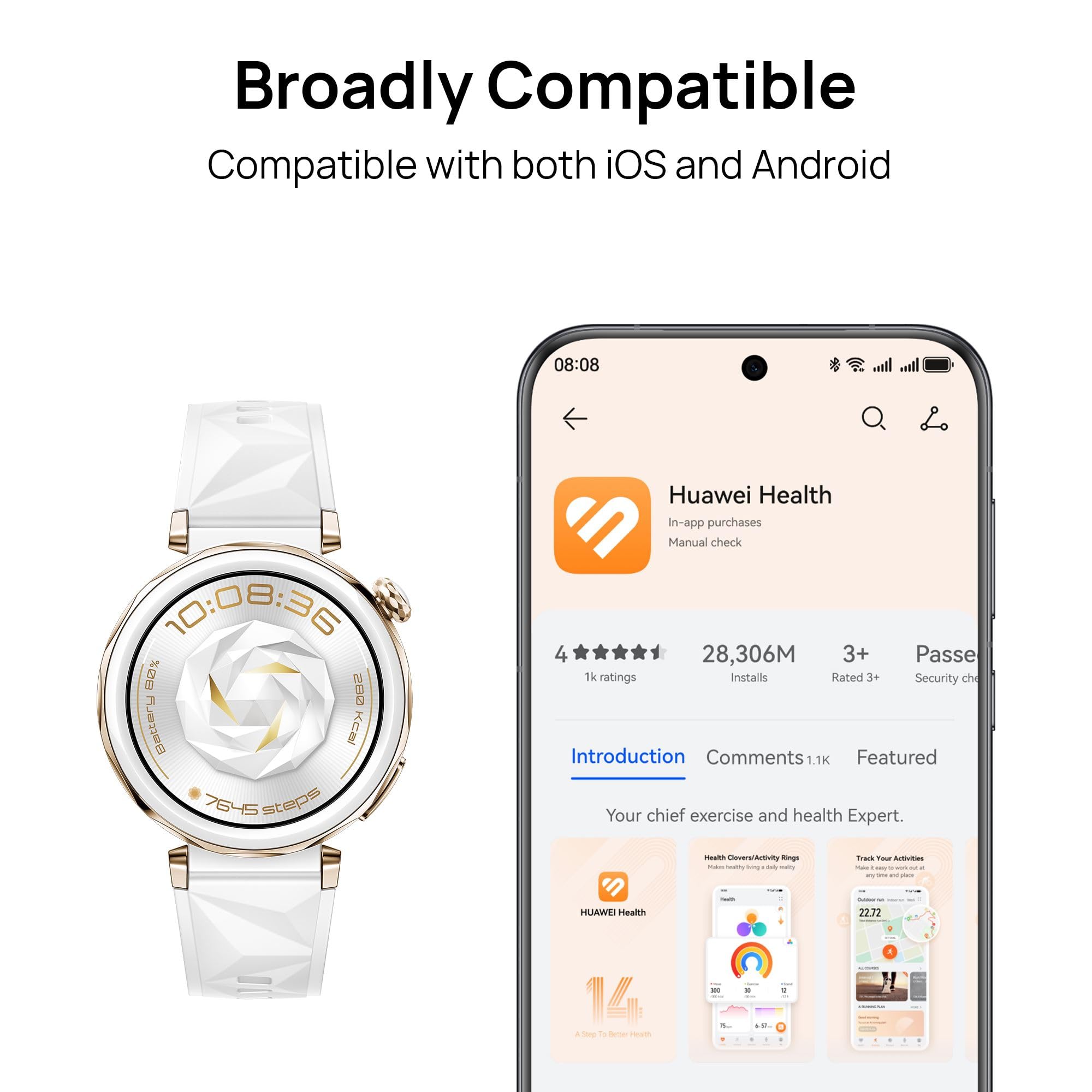 Huawei Watch Gt 5 Pro 46 Mm Smartwatch, Sharp Edged Design, Up To 14 Days Battery Life, Pro Level Sports Watch, Health Tracking,