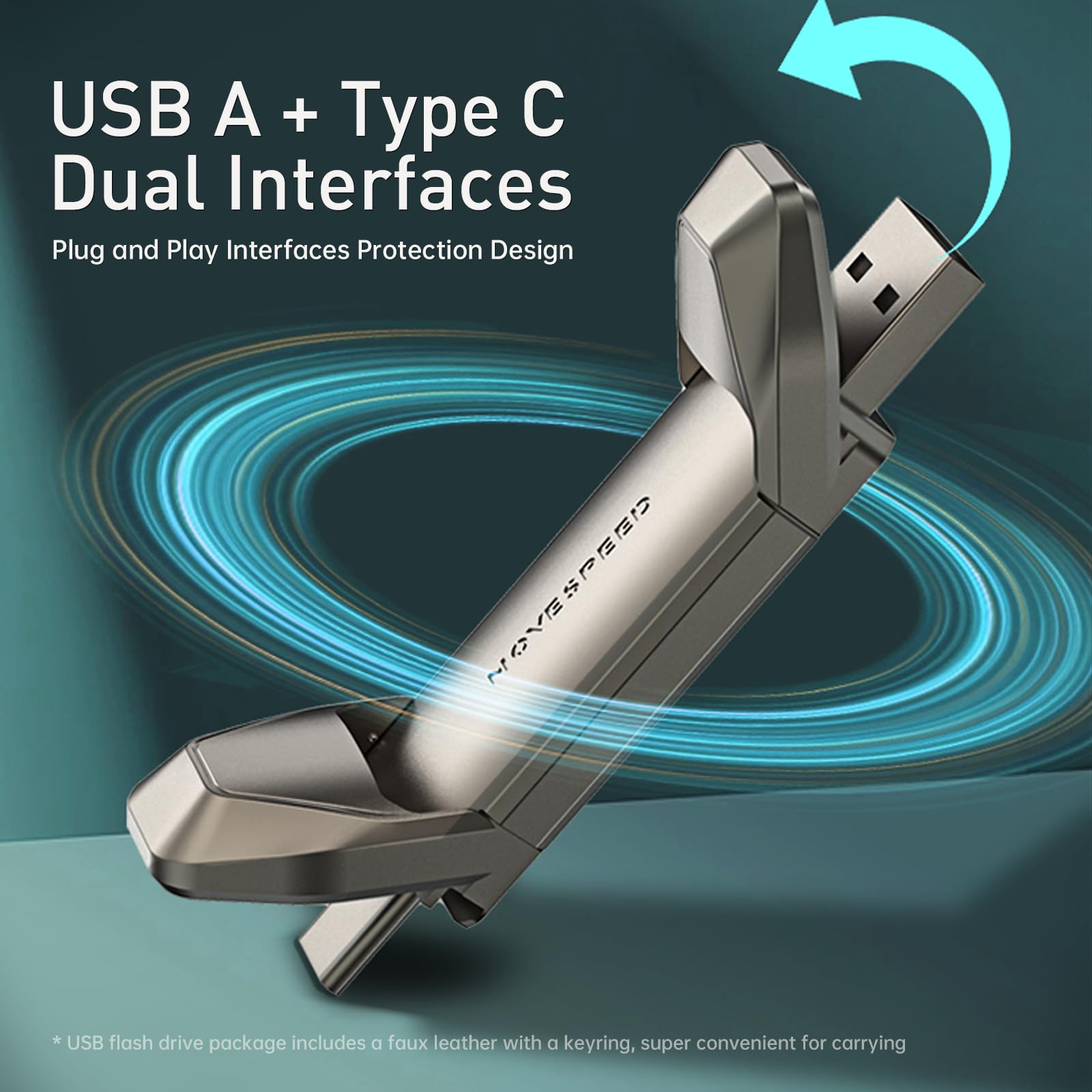 Move Speed 2Tb Solid State Flash Drive Usb 3.2 550Mb/S High Speed, Type C Usb Dual Interface Drive Usb Gen 2 Thumb Drive With Le
