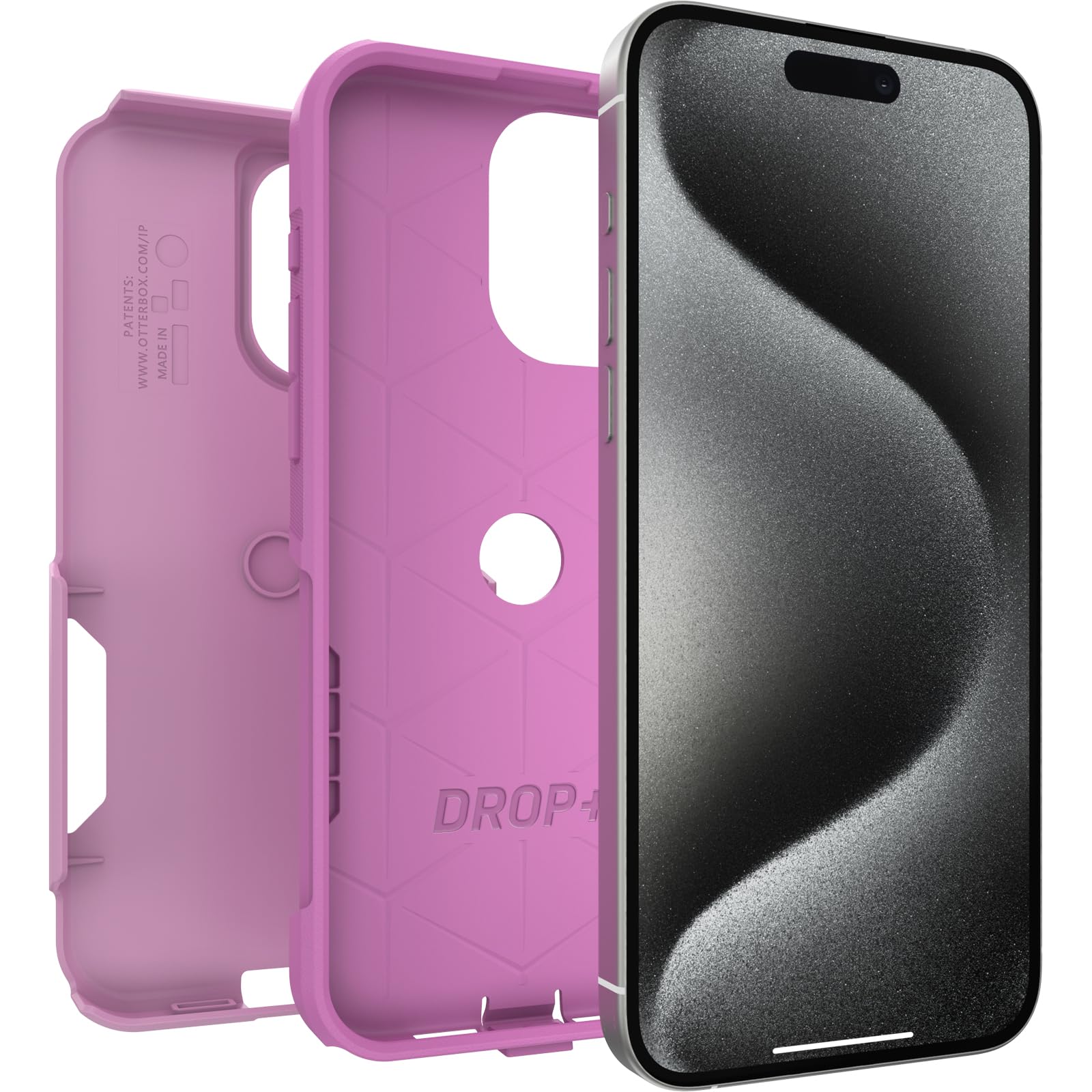 Otterbox Iphone 15 Pro Max (Only) Commuter Series Case   Run Wildflower (Pink), Slim & Tough, Pocket Friendly, With Port Protect