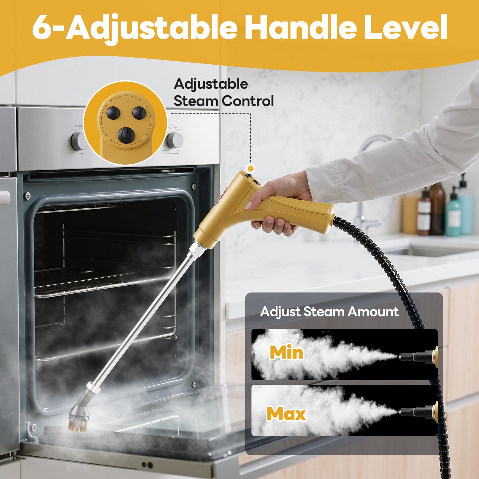 Yikeda Handheld Steam Cleaner, 10S Fast Handheld Heating Steamer For Cleaning 15-In-1 High Pressure Steam Cleaner For Home & Kit