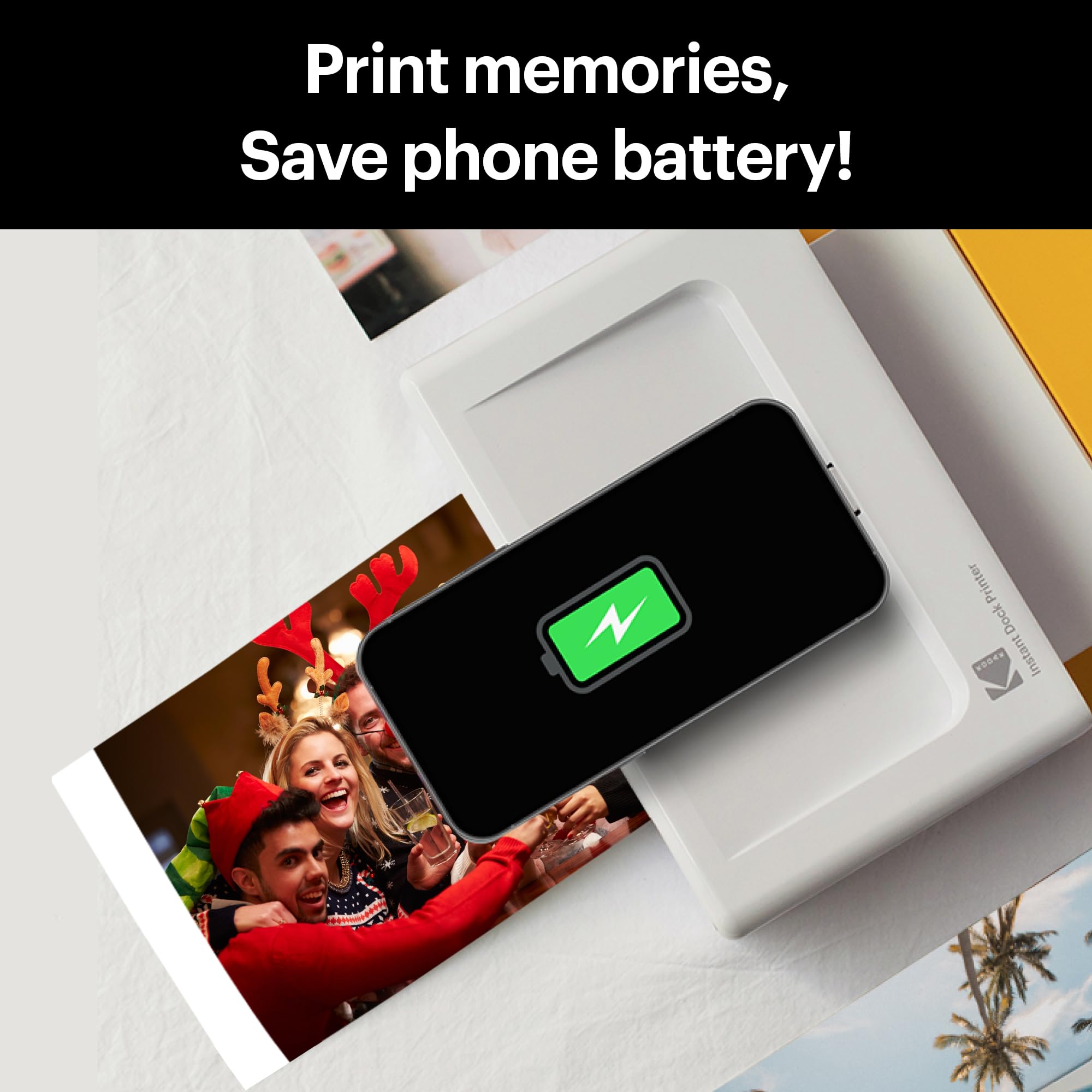 Kodak Dock Plus 4Pass Instant Photo Printer (4X6 Inches) + 90 Sheets Gift Bundle