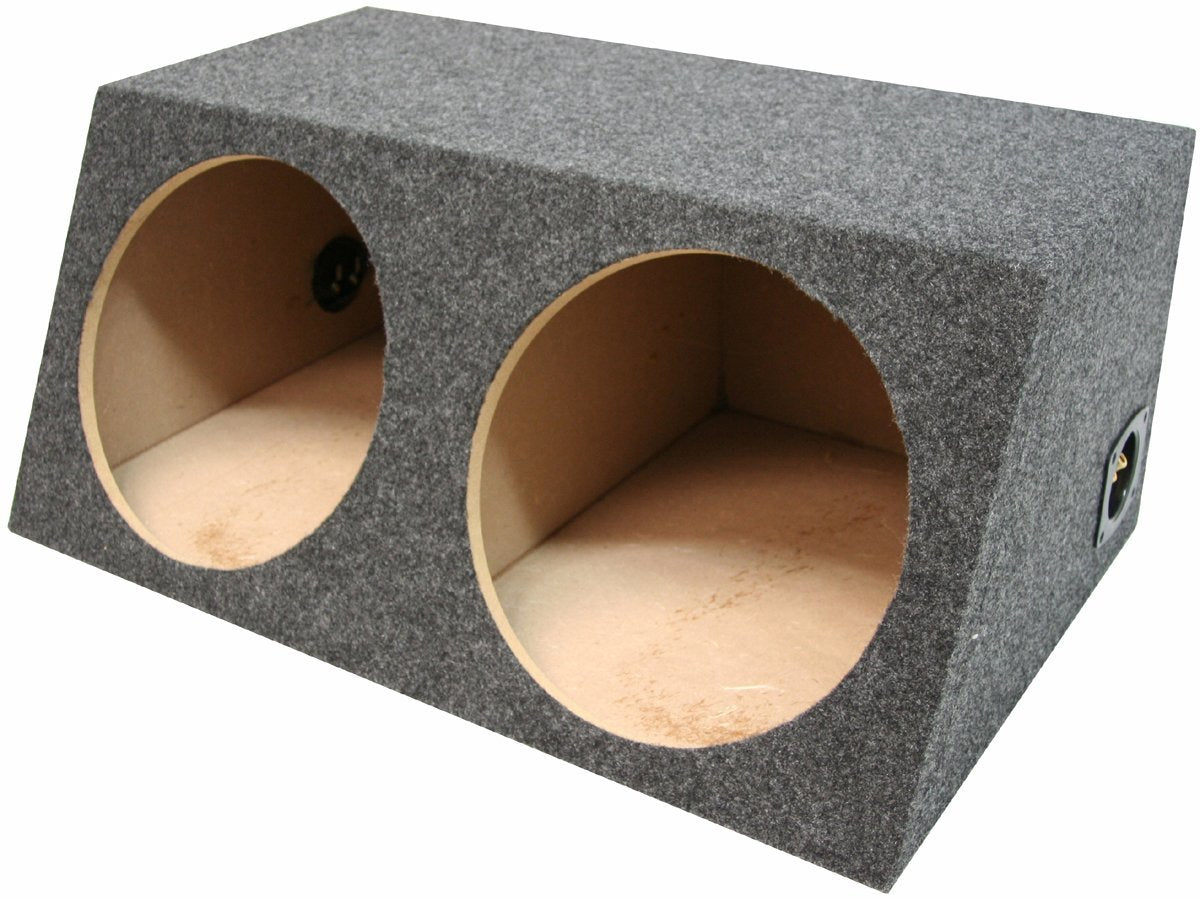 American Sound Connection Car Audio Dual 15'' Sealed Subwoofer Slanted Hatchback Stereo Sub Box Enclosure