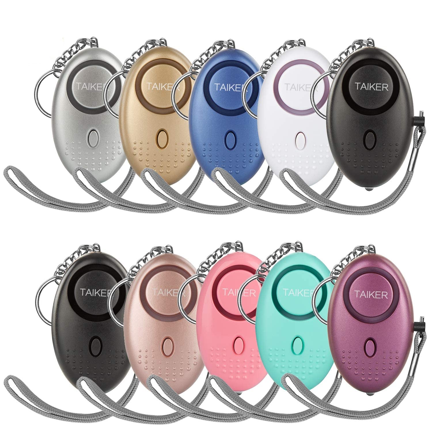 Personal Alarm For Women, 10 Packs 140Db Emergency Self Defense Security Alarm Keychain With Led Light For Women Kids And Elders