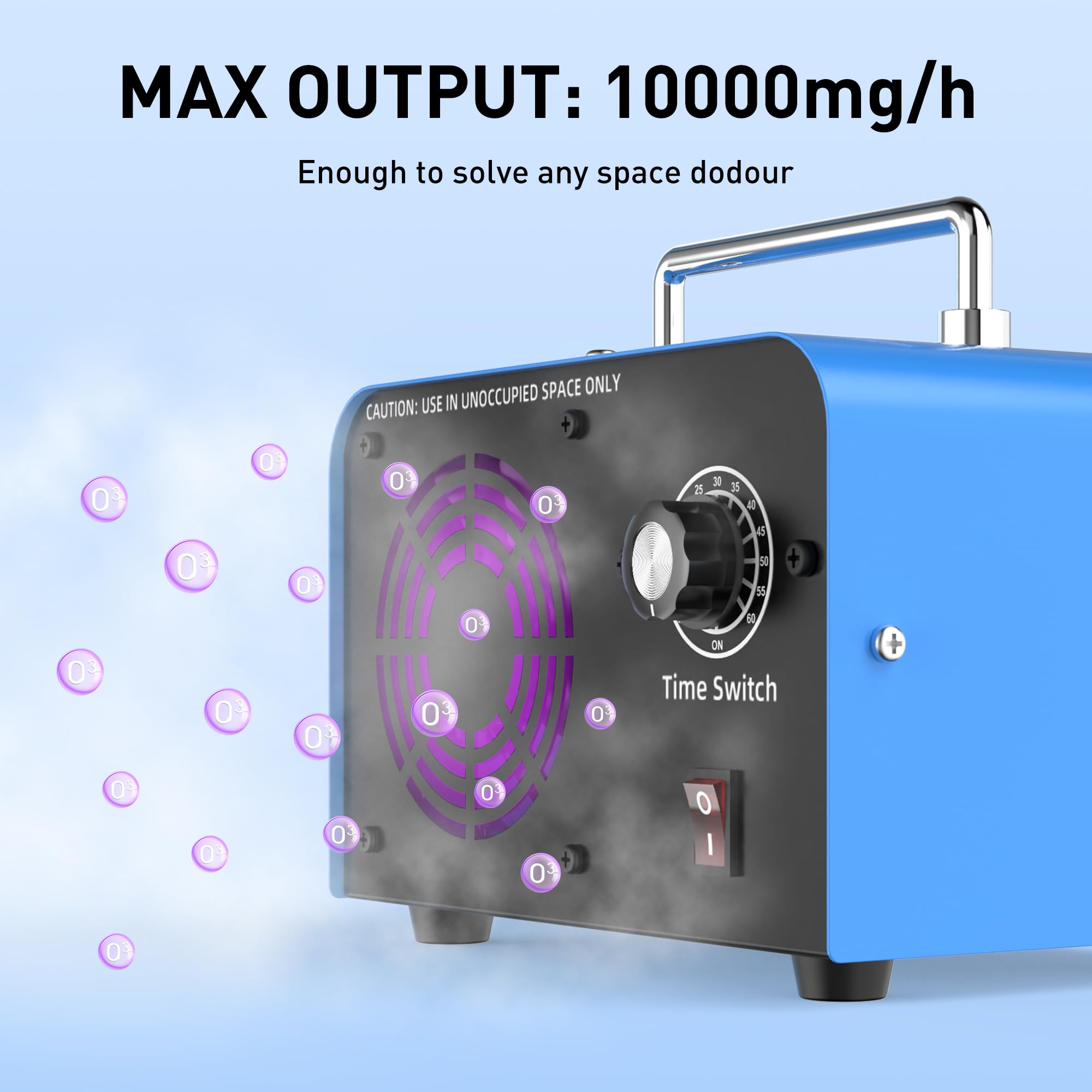 Aiikee Commercial Ozone Machine 10,000Mg/H, Industrial High Capacity Of Multipurpose Ozone Purifier With Carry Handle For Home,