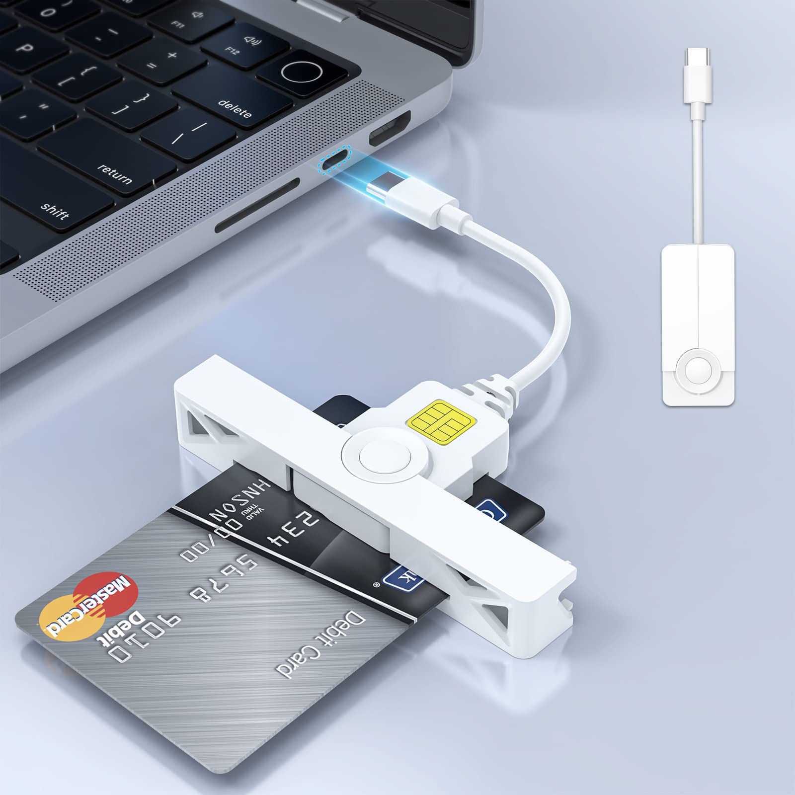 Type C Cac Reader, Dod Military Usb C Common Access Cac Card Reader, Usb C Smart Card Reader Piv Cac Reader Credit Card Reader Compatible With Windows, Mac Os(Mini Fold And Portable Type C)