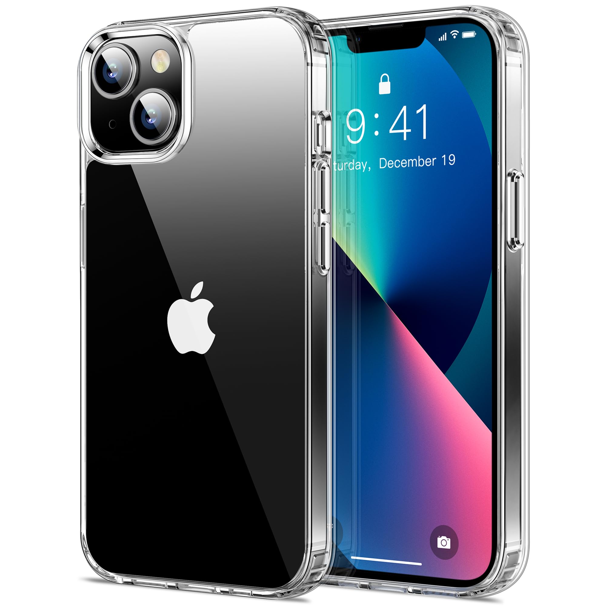 HOOMIL Case for iPhone 13 6.1-Inch, Non-Yellowing, Drop Protection, Anti-Scratch Transparent Hard Back Phone Cover - Crystal Cle