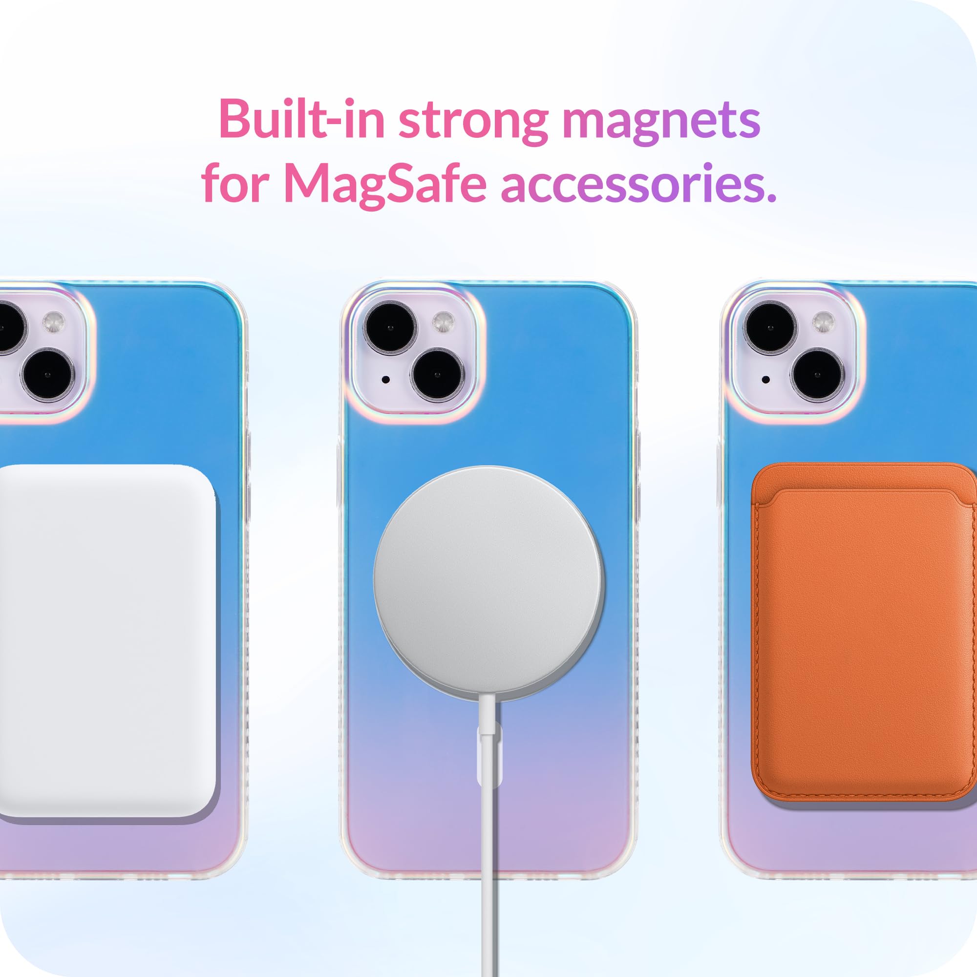 Lonli Hue   For Iphone 15 Case [Compatible With Magsafe]   Holographic Iridescent   [10Ft Droptection] [4 Airbag Cushioned Corne