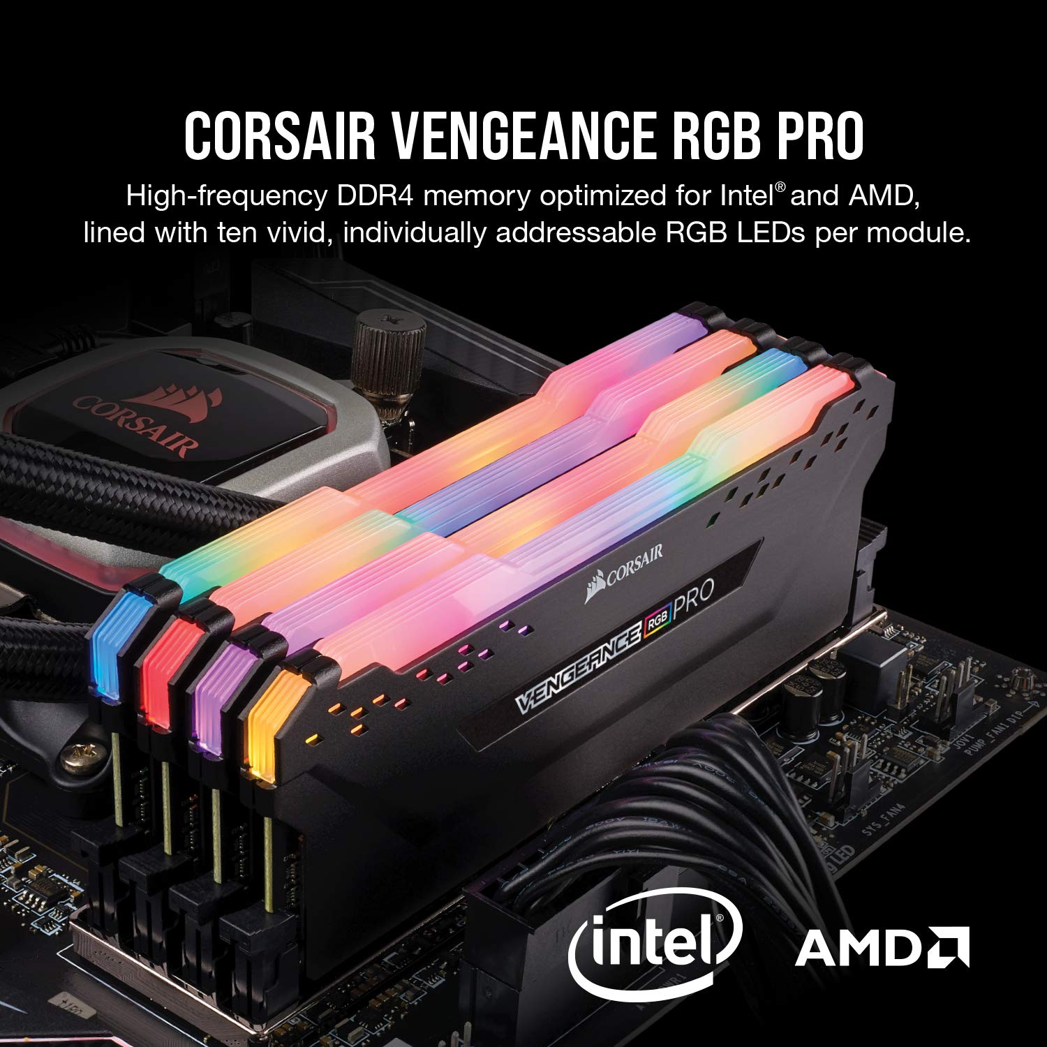 Corsair Vengeance Rgb Pro Ddr4 Ram 16Gb (2X8Gb) 3200Mhz Cl16-18-18-36 1.35V Intel Amd Desktop Computer Memory - Black (Cmw16Gx4M