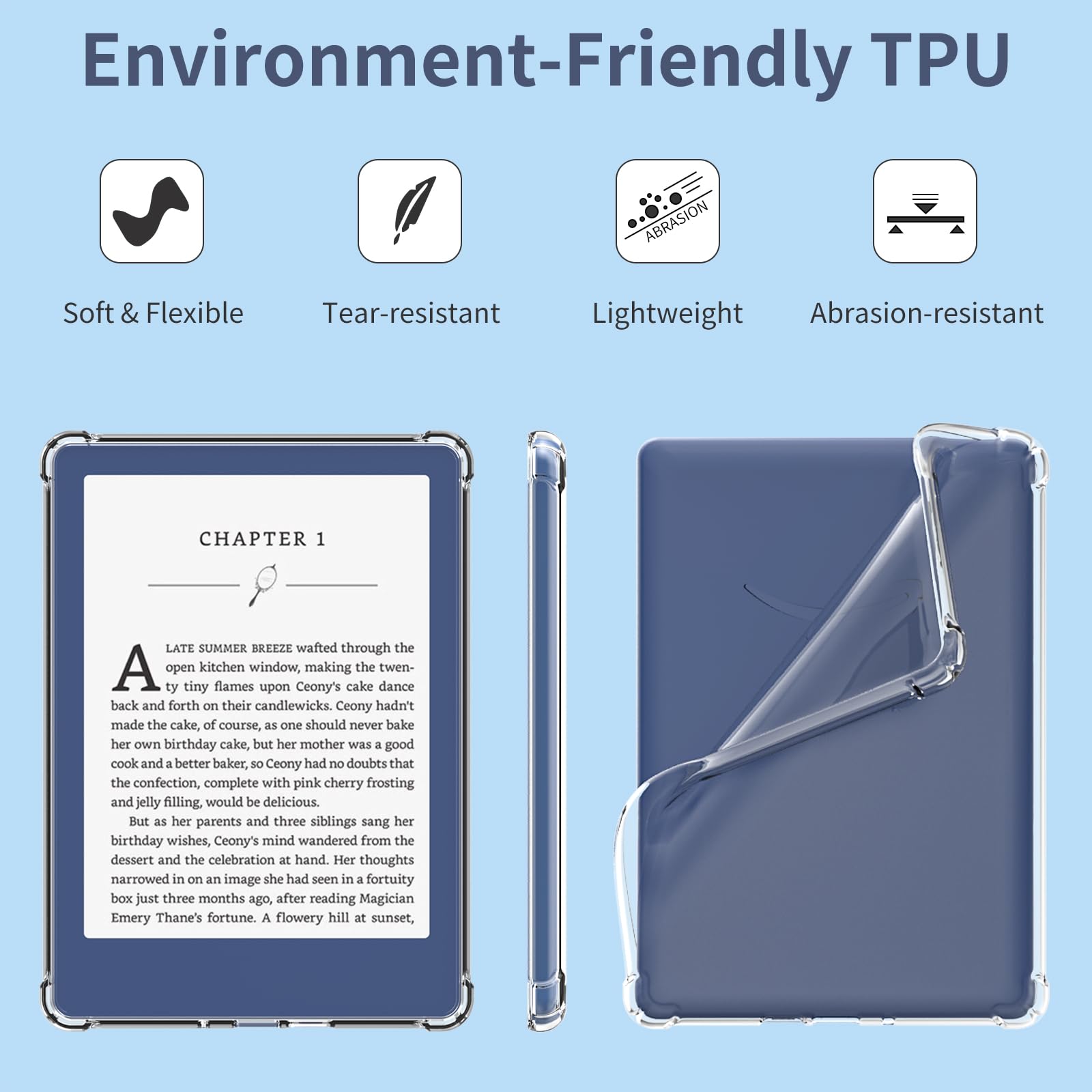 Hotbag Clear Kindle Case For 6'' Kindle 11Th Generation 2022   Tpu Back Cover, Lightweight Slim Soft Clear Kindle Cover For 6 In