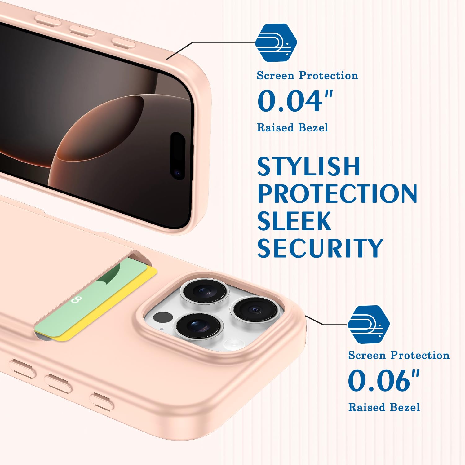 Petocase For Iphone 16 Pro Wallet Case Card Holder Slot Ultra Slim Fit Flexible Tpu Gel Rubber Soft Skin Silicone Protective Pho