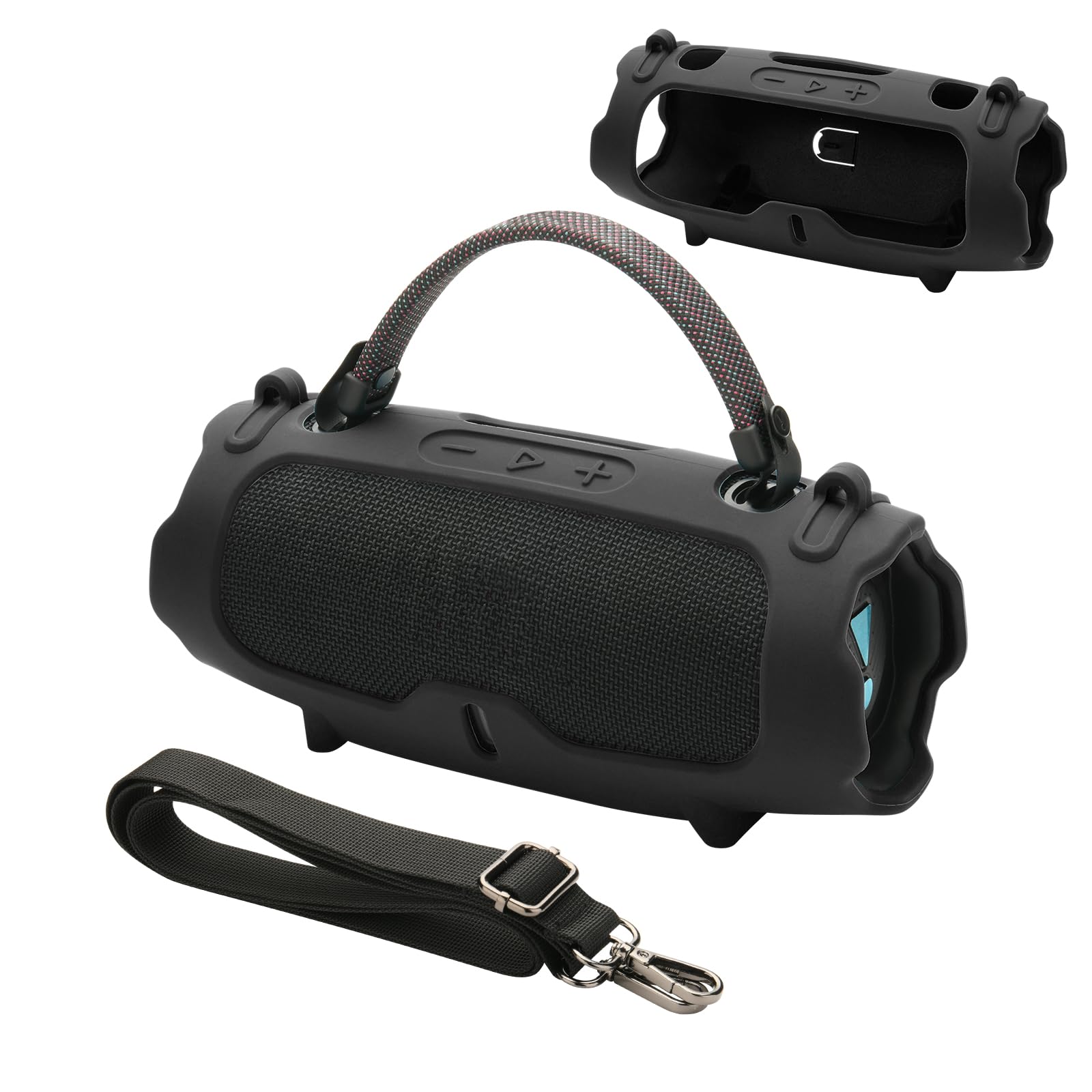 Txesign Silicone Case Cover For Jbl Charge 6- Portable Speaker, Travel Carrying Protective Cover With Adjustable Shoulder Strap
