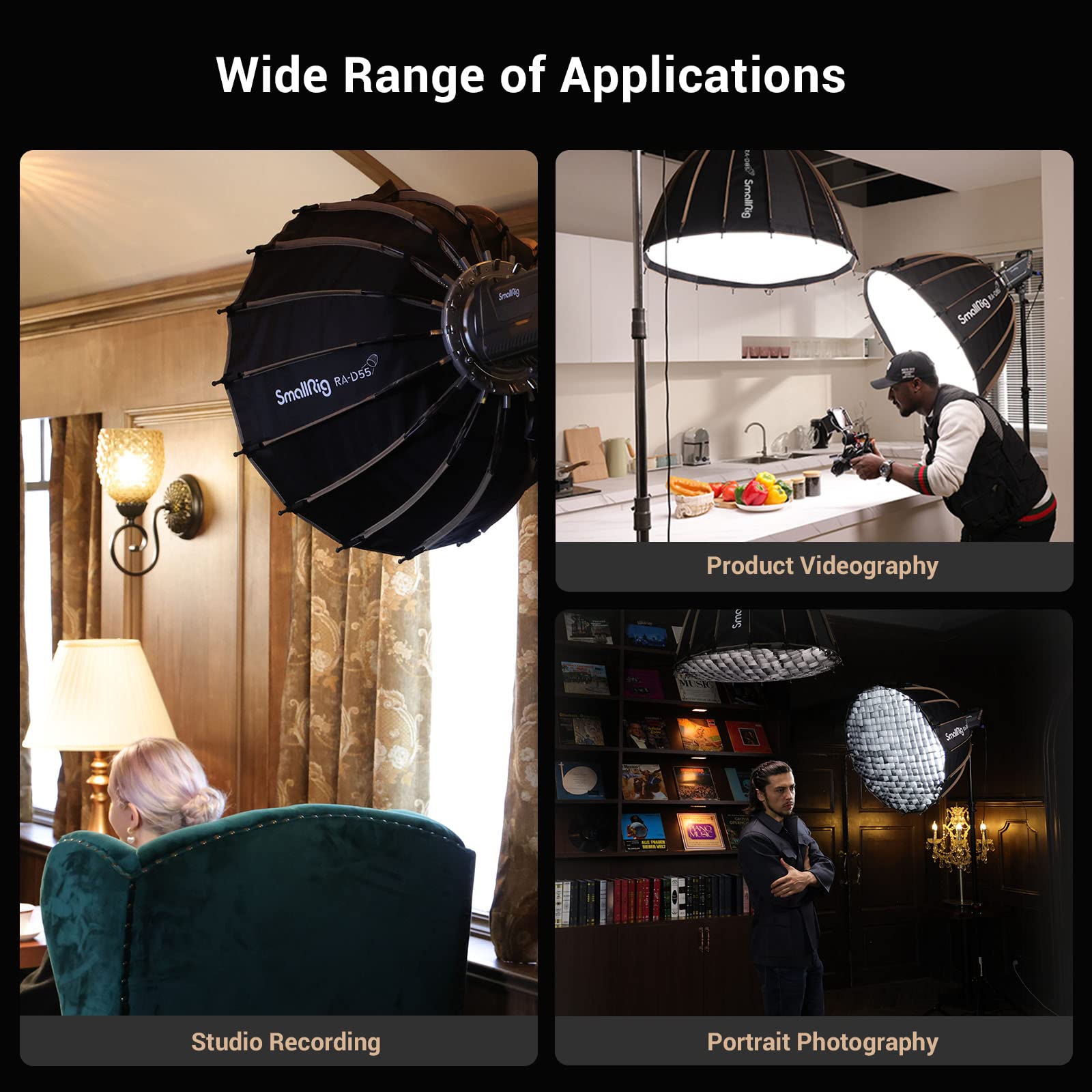 Smallrig Parabolic Softbox Quick Release, Parabolic Softbox, Compatible With Smallrig Rc 120D/Rc 120B/Rc 220D/Rc220B And Other B