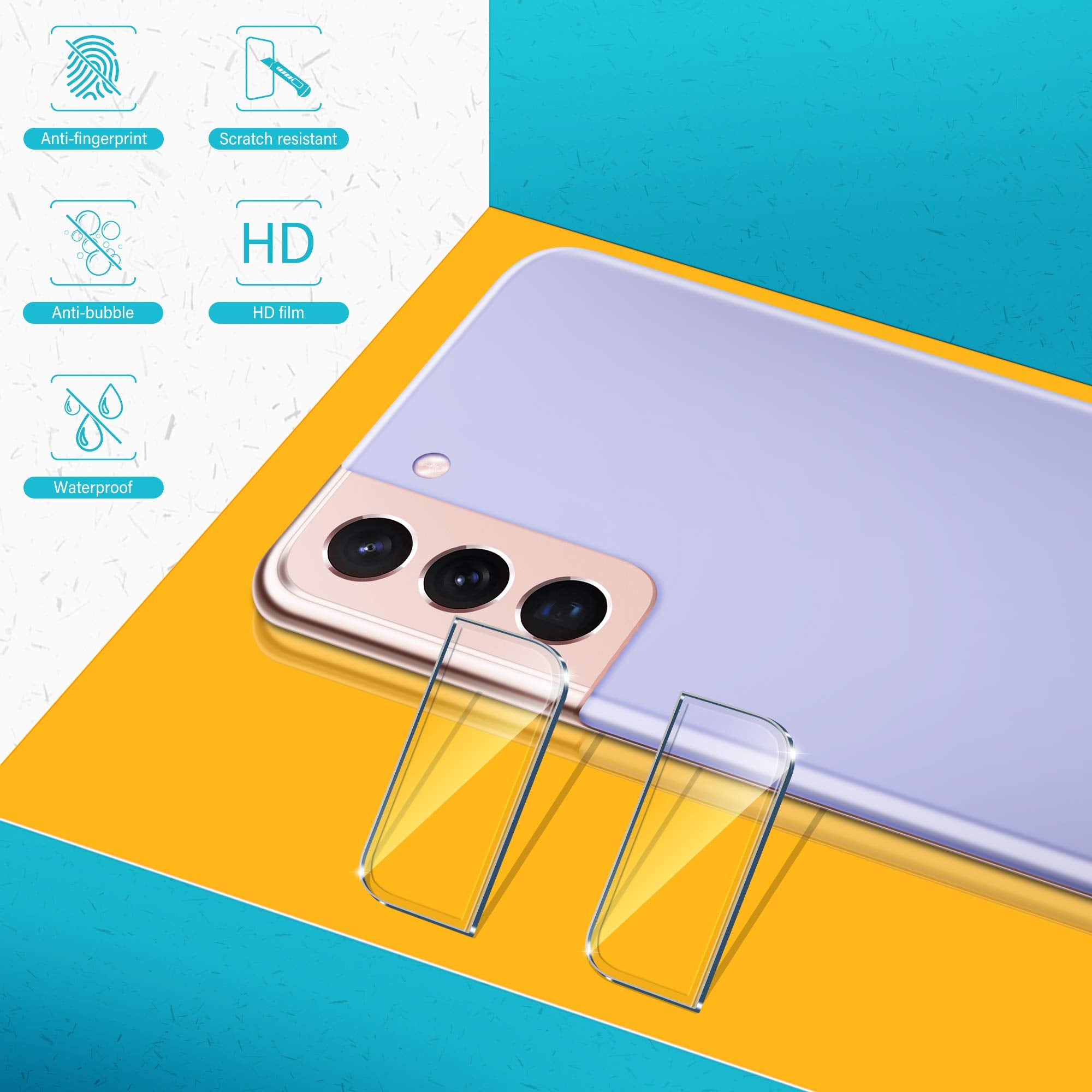 Uniqueme [ 2+2 Pack Compatible With Samsung Galaxy S21 Plus / S21+ 5G   6.7 Inch Tempered Glass + Camera Lens Protector Screen P