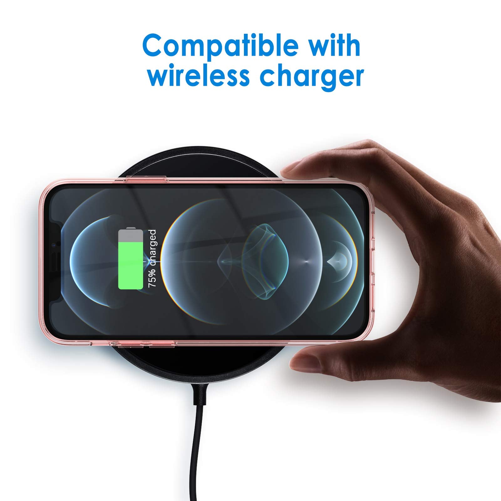 Jetech Case For Iphone 12/12 Pro 6.1-Inch, Non-Yellowing Shockproof Phone Bumper Cover, Anti-Scratch Clear Back (Rose Gold)