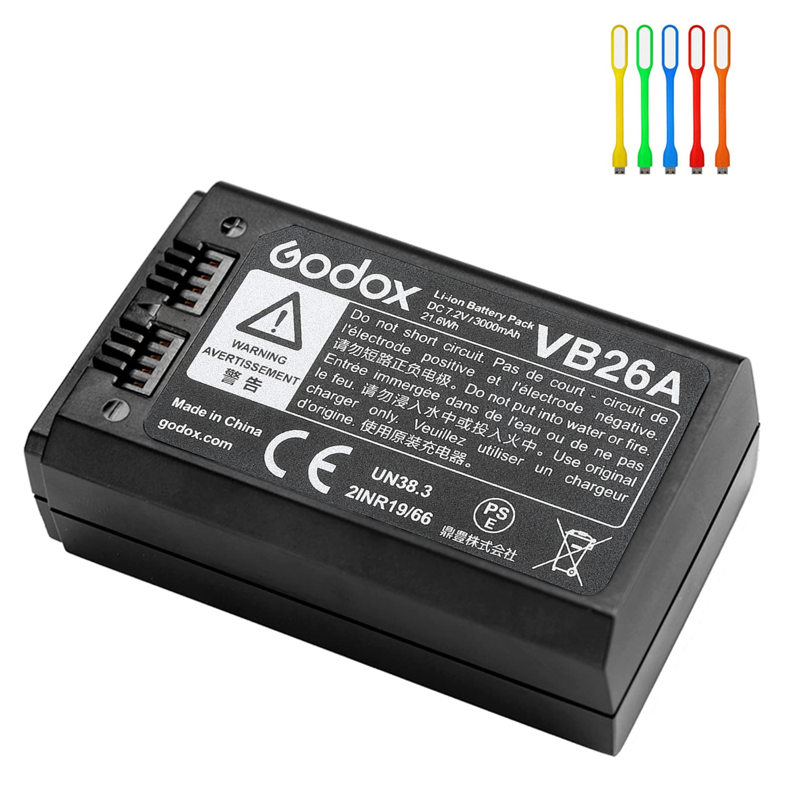 Godox V1 Battery Vb26 Vb26A Vb26B Rechargeable Li Ion Battery V1 V1 S V1 N V1 C V1 F V1 O Round Head Flash V860Iii V860Iii S V86