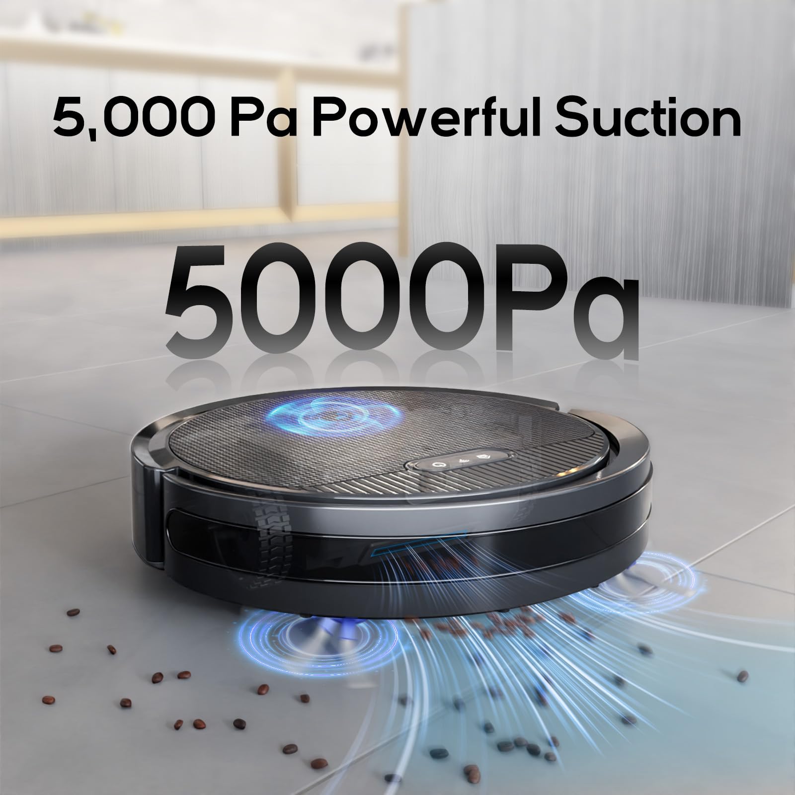 Kipvvo V3 Robot Vacuum And Mop Combo,Self Charging,5000Pa Strong Suction,Wifi/Alexa/App Control,3 In 1 Ultra Slim Robotic Vacuum