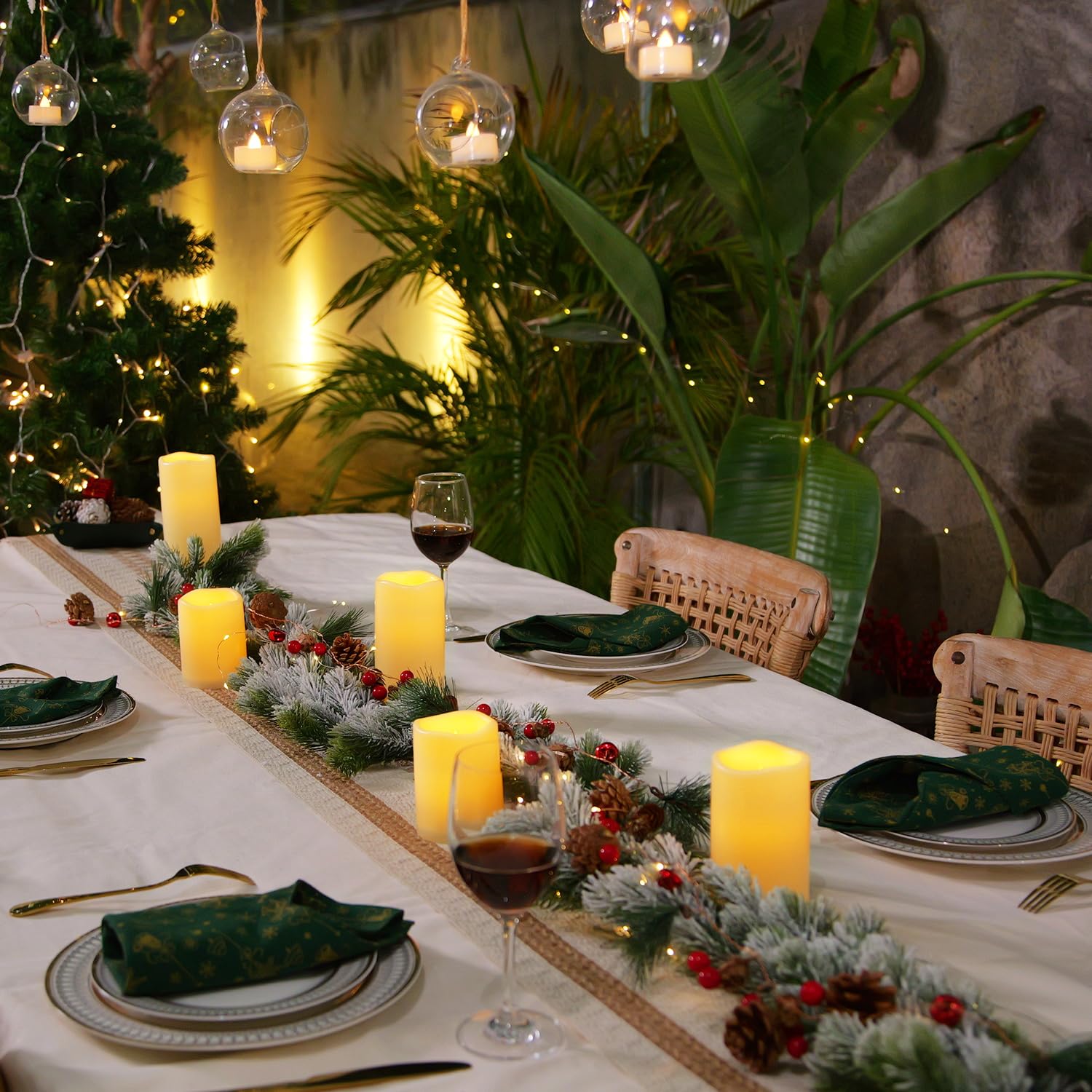 Homemory 9 Pack Flameless Candles, Outdoor Waterproof, Battery Operated Led Pillar Candles With Remote Control And Timer, Plasti