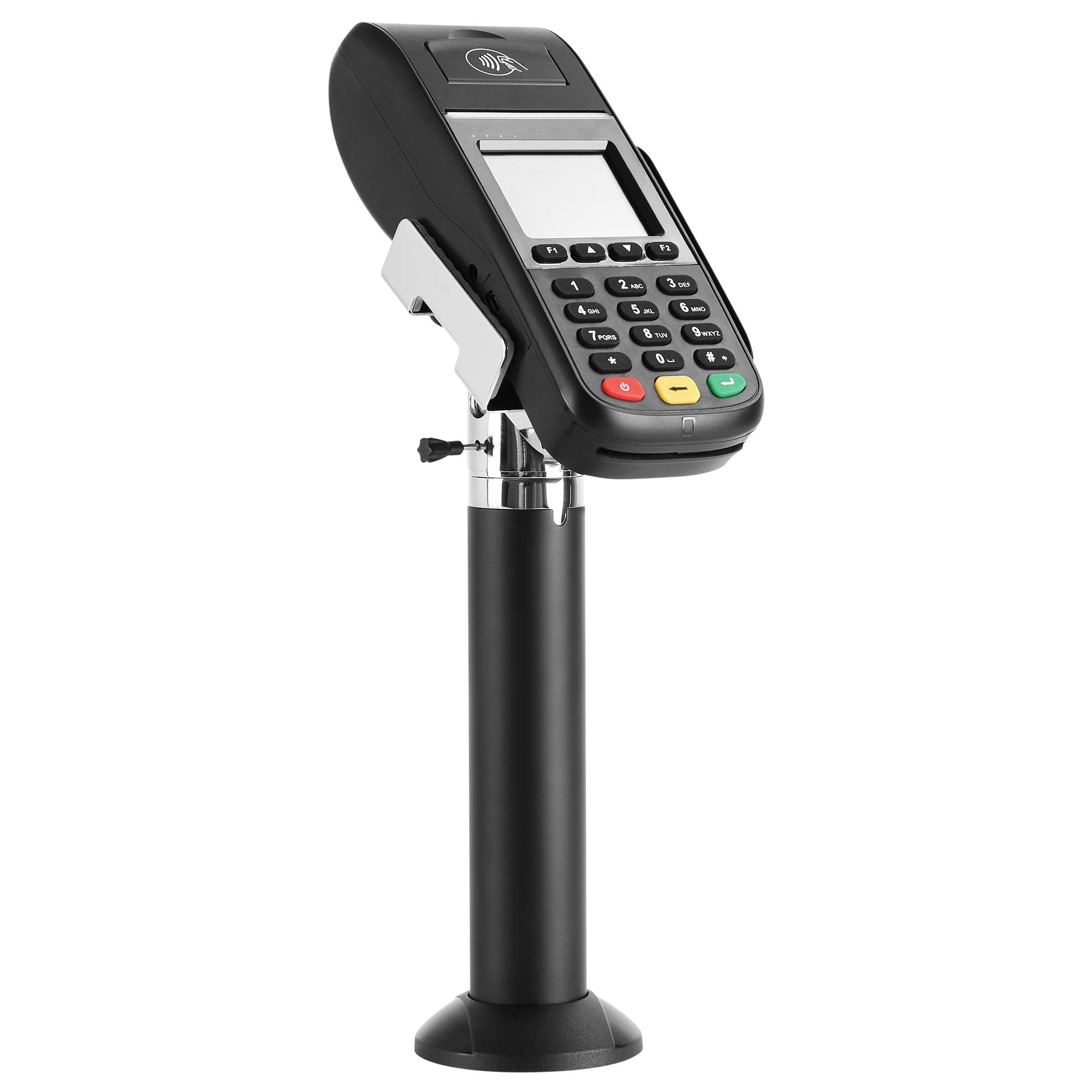 Mount It! Universal Credit Card POS Terminal Stand for VeriFone Ingenico First Data Card Readers | Adjustable Clamp Width with Tilt, Swivel | Adhesive or Bolt Down Installation