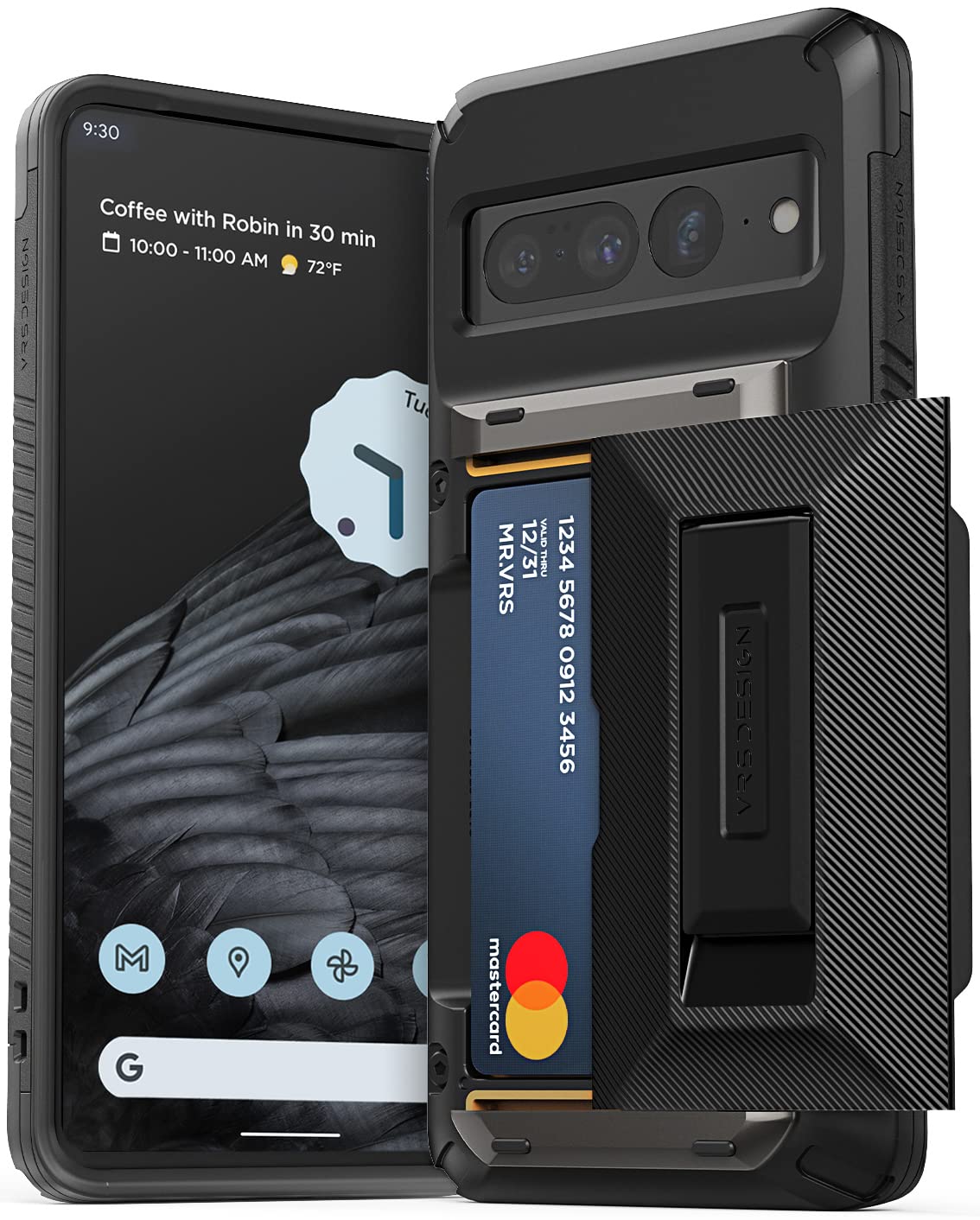 Vrs Design Damda Glide Hybrid Phone Case For Pixel 7 Pro, Functional Sturdy Case Compatible For Pixel 7 Pro Case (2022) Black