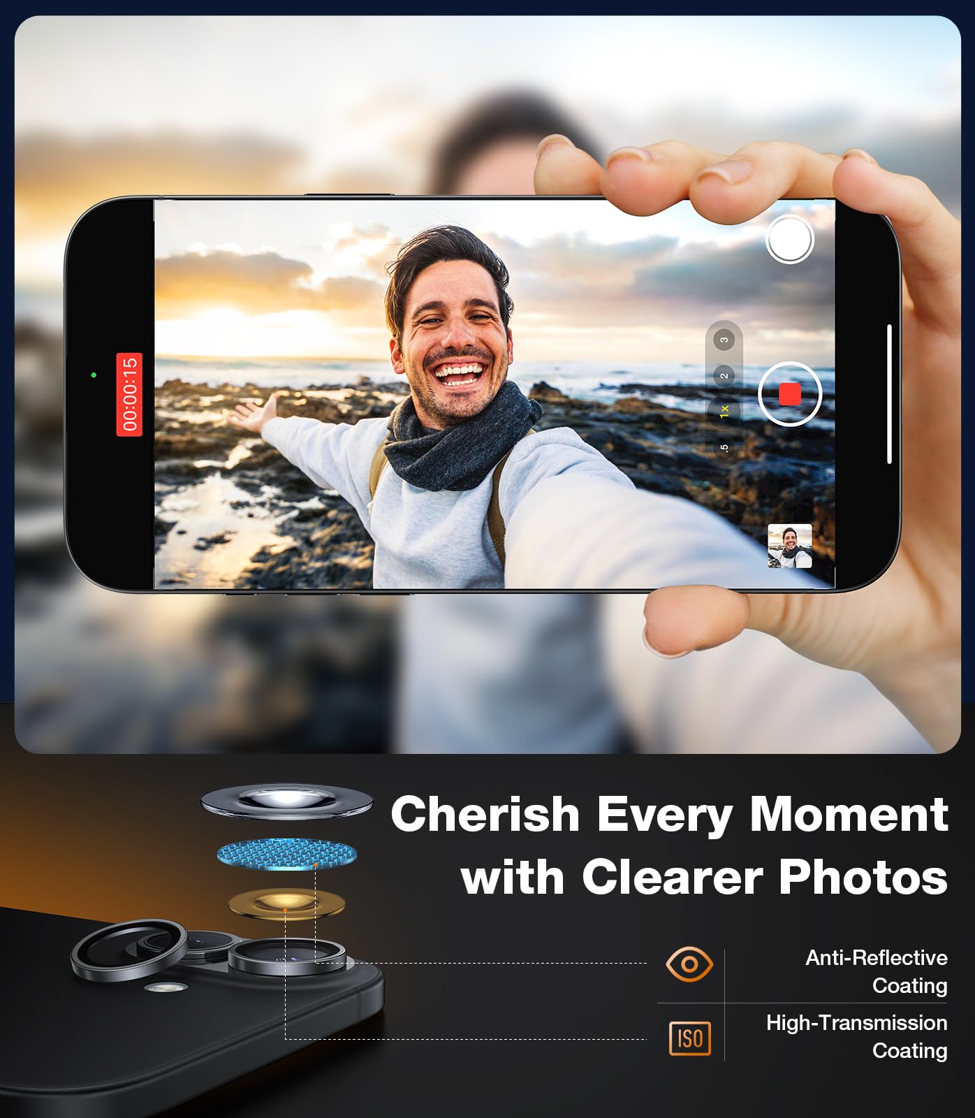 Torras Top Notch Lensguard For Iphone 16/16 Plus Camera Lens Protector [1:1 Invisible Capture Ultra Clarity] Aerospace 9H Temper