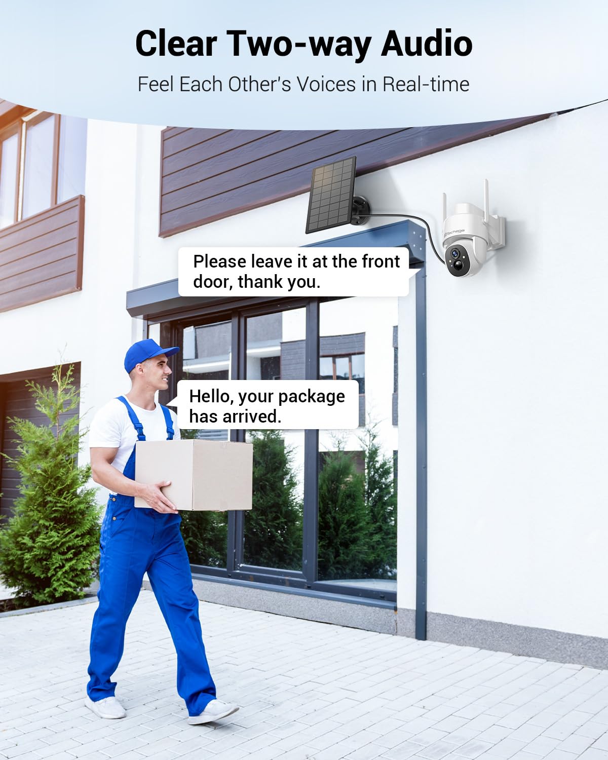 Techage 2K Solar Camera Outdoor Wireless, Security Camera Wireless Outdoor, Battery Powered Cam With Spotlight, 2 Way Talk, Pir