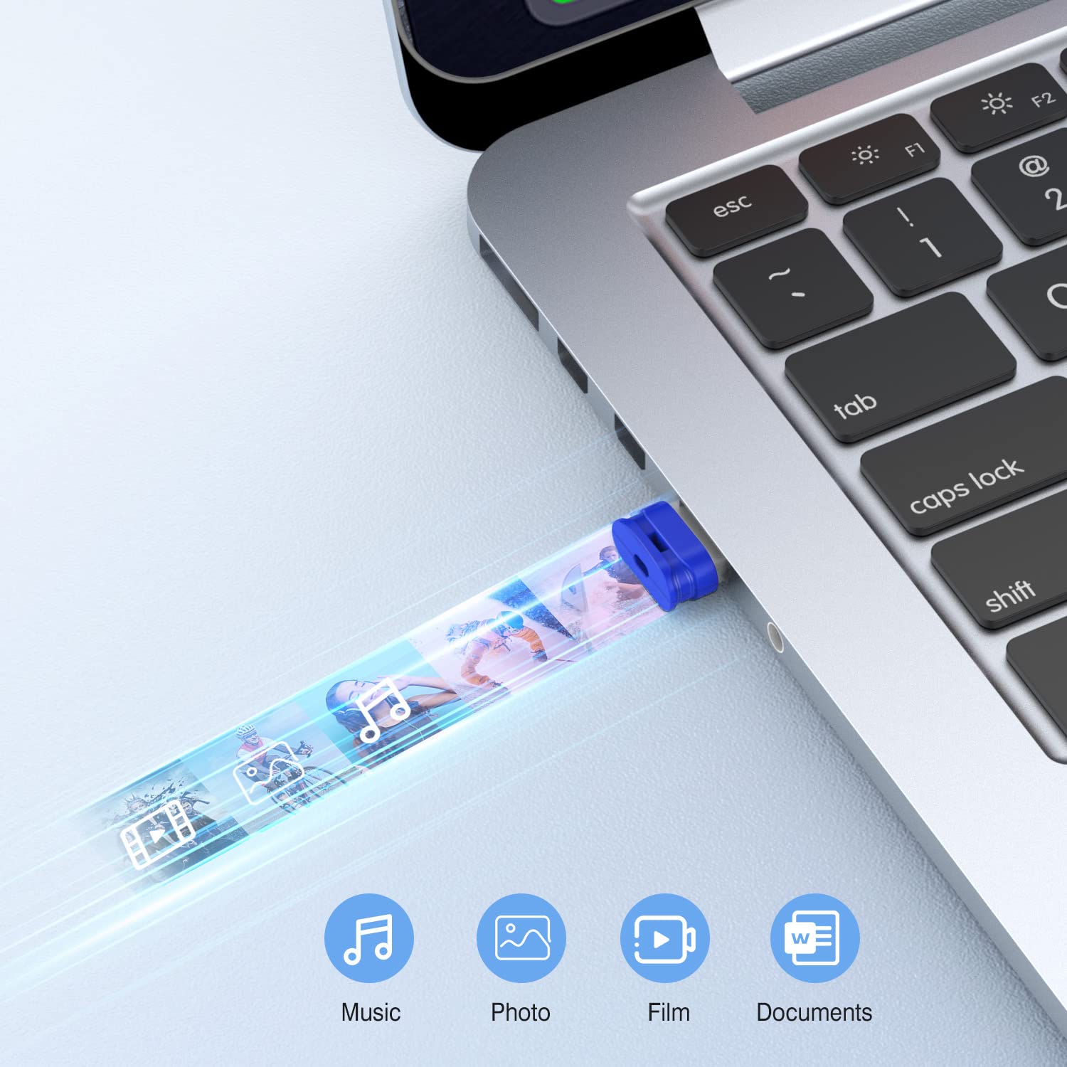 K&Zz 16Gb Mini Flash Drive 10 Pack 16 Gb Small Usb Flash Drives With Lanyard 16G Low Profile Usb Drive Gig Thumb Drive Memory Stick (16Gb, Blue)