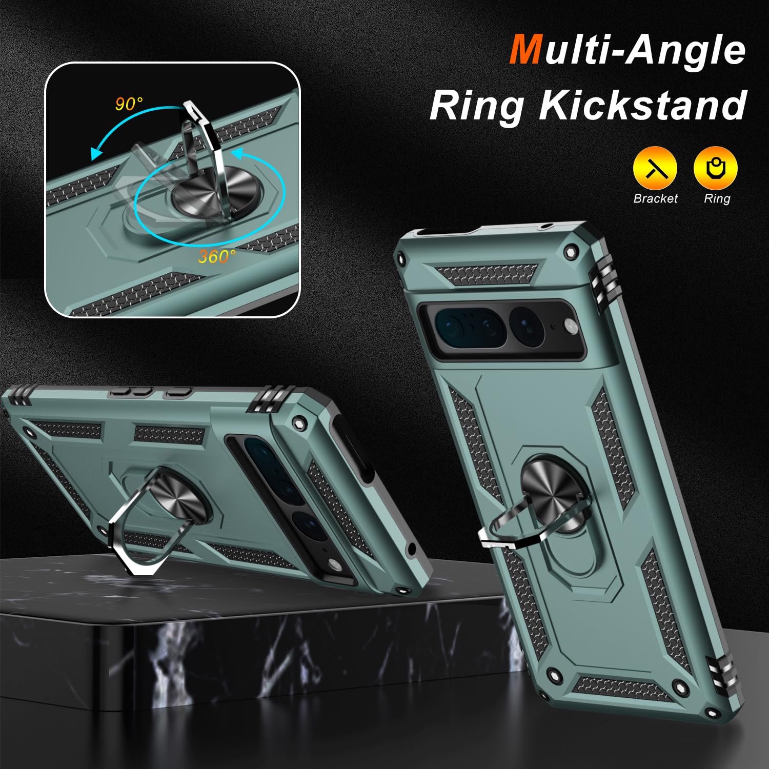 Lumarke For Google Pixel 7 Pro Case With Screen Protector,Pass 16Ft. Drop Tested Military Grade Protective Phone Cover With Magn