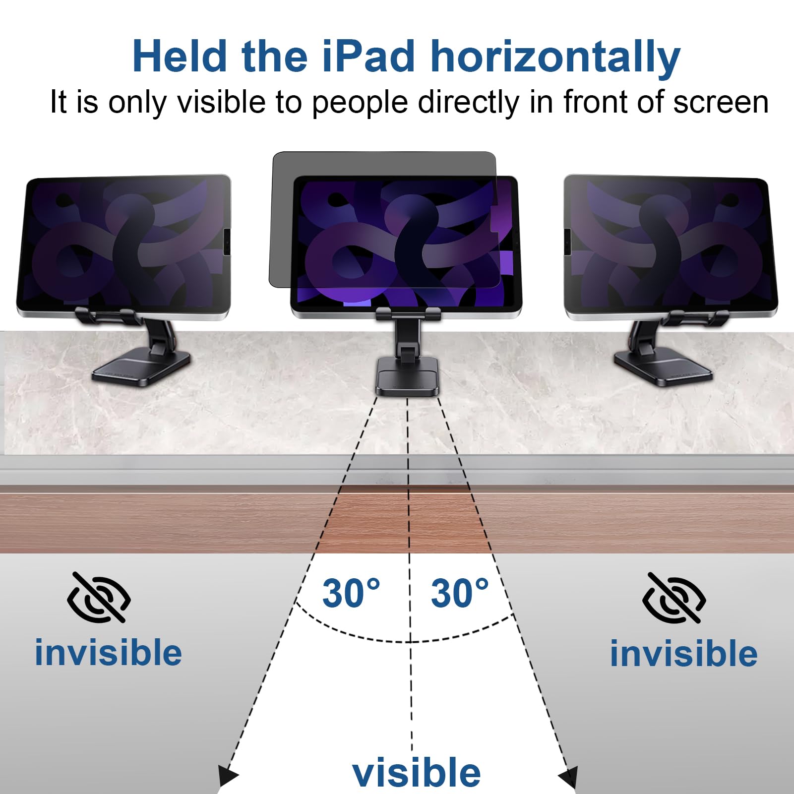 Lapocover Privacy Screen Protector For Ipad Air 5Th/4Th 10.9 Inch, 2022/2020 Model,Tempered Glass Privacy Screen Protector With