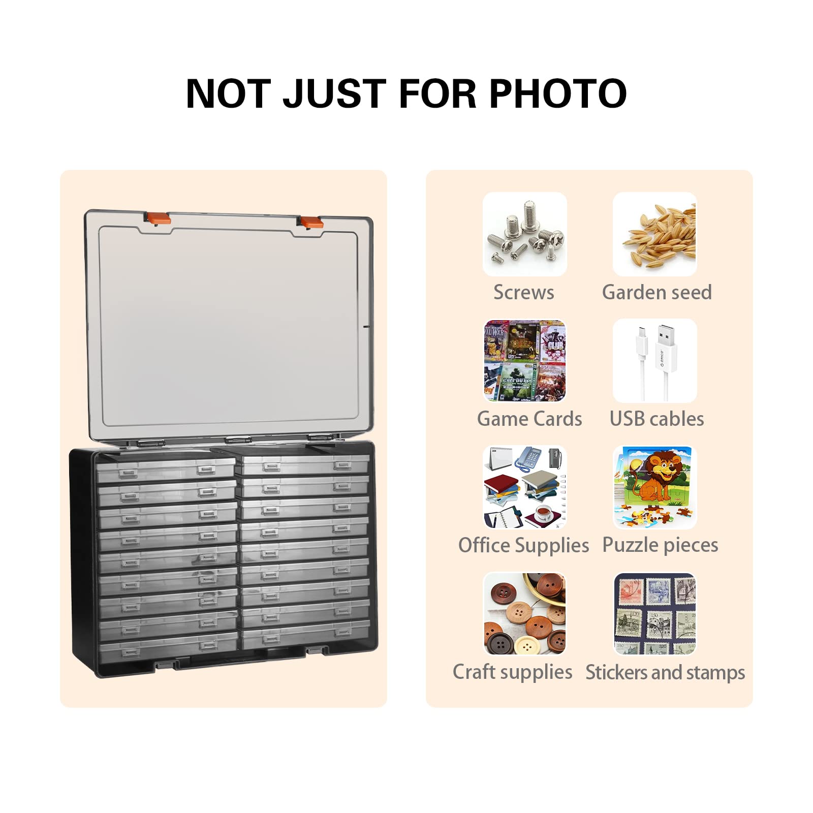 Photo Storage Box 4'' X 6'', 18 Inner Extra Large Photo Case Large Photo Organizer Acid Free Photo Box Storage Photo Keeper Phot